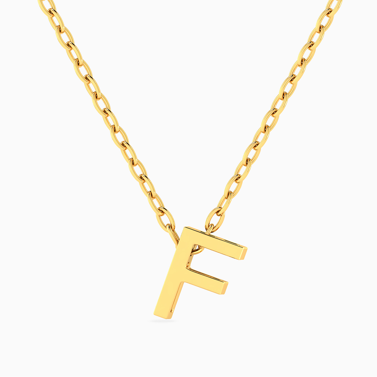 Letter F Necklace In 18K Gold Letter F Necklace In 18K Gold