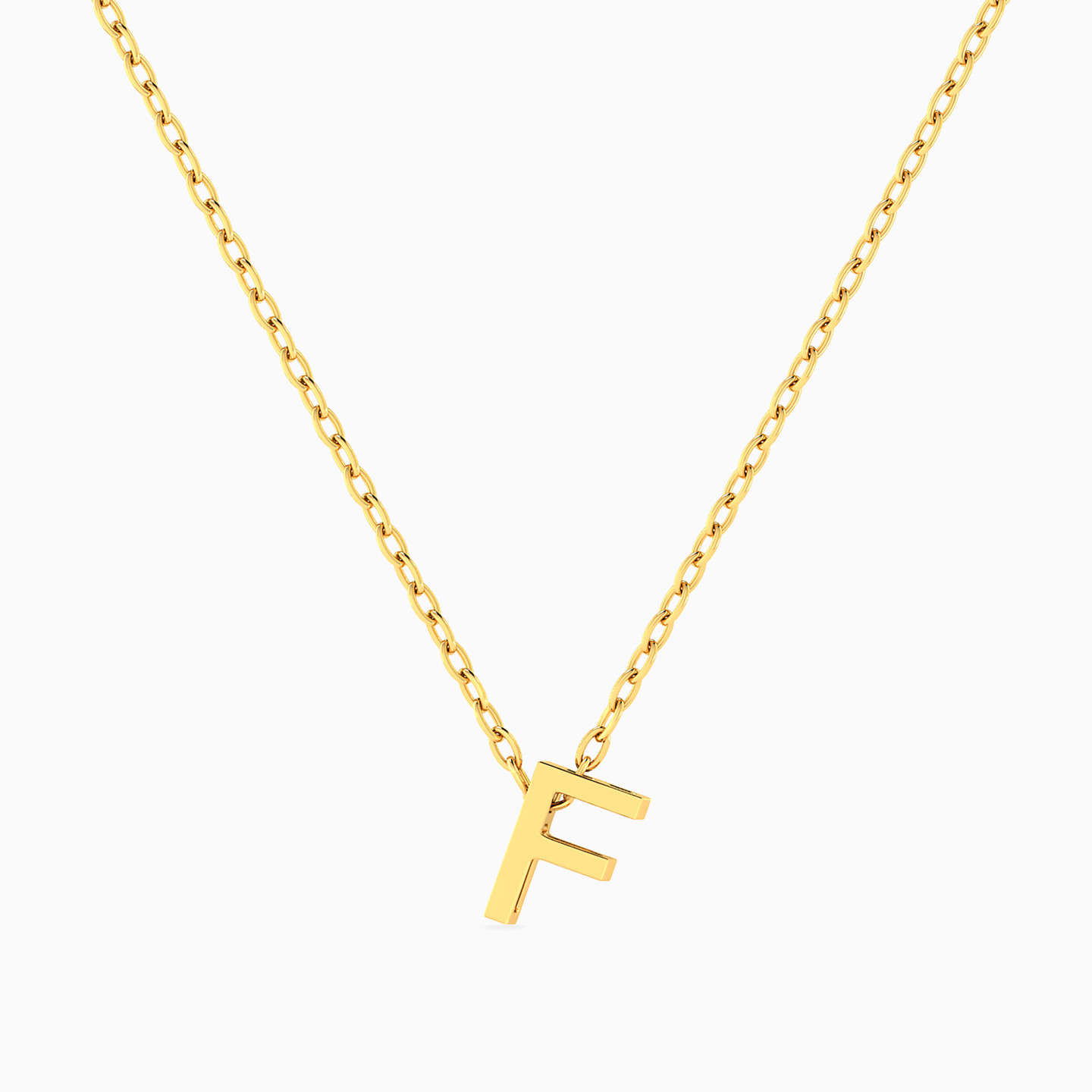 Letter F Necklace In 18K Gold - 3 Letter F Necklace In 18K Gold - 3