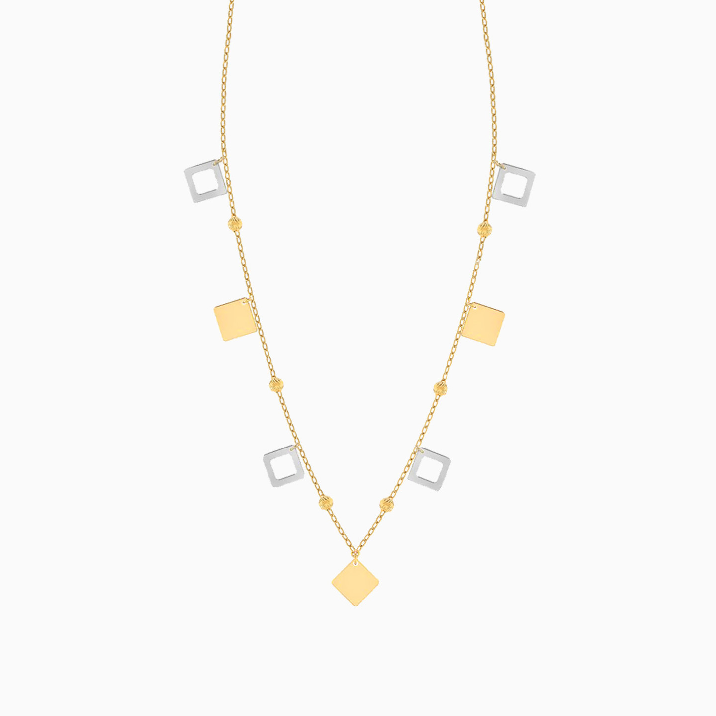 Square Chain Necklace in 18K Gold - 2 Square Chain Necklace in 18K Gold - 2