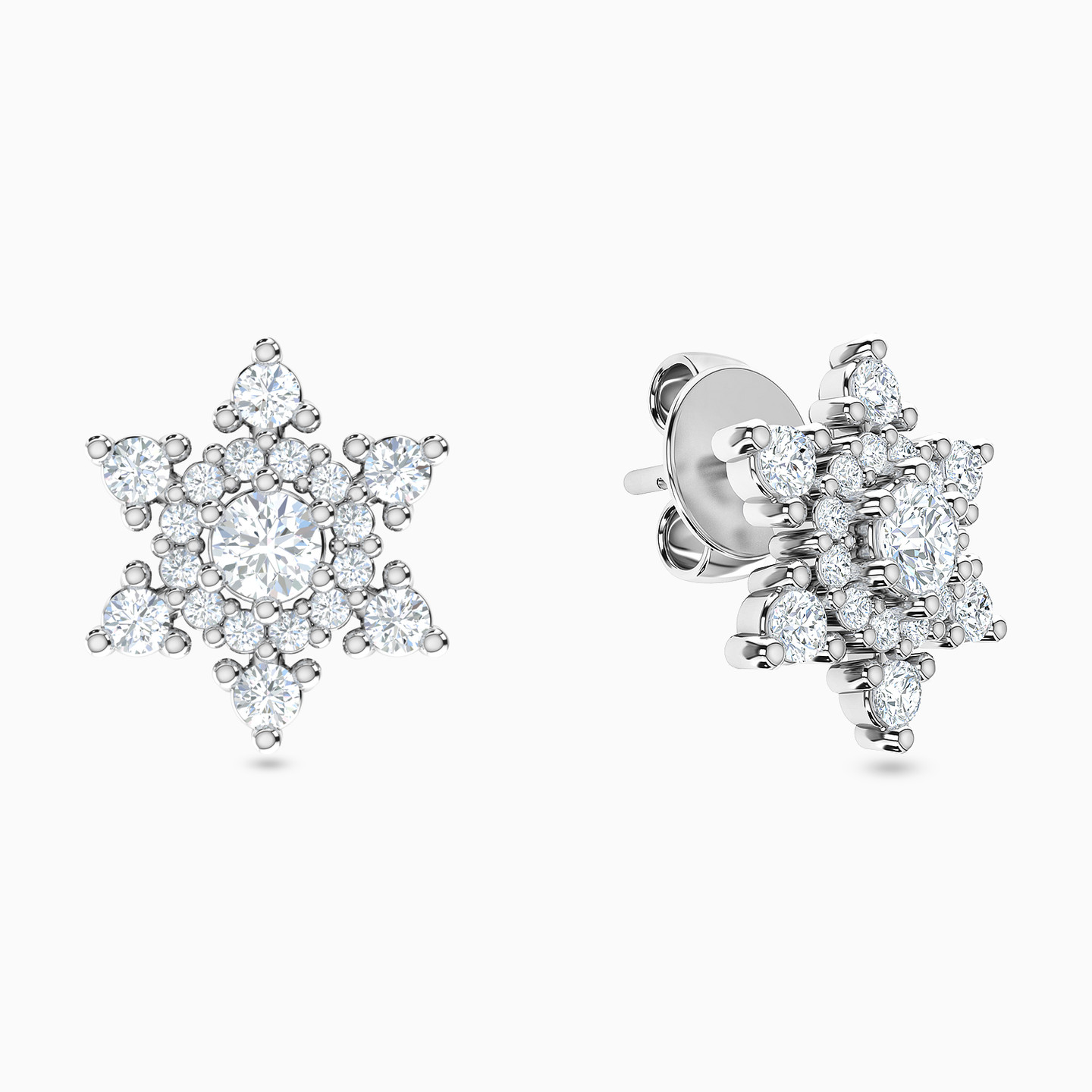 18K Gold Diamond Stud Earrings