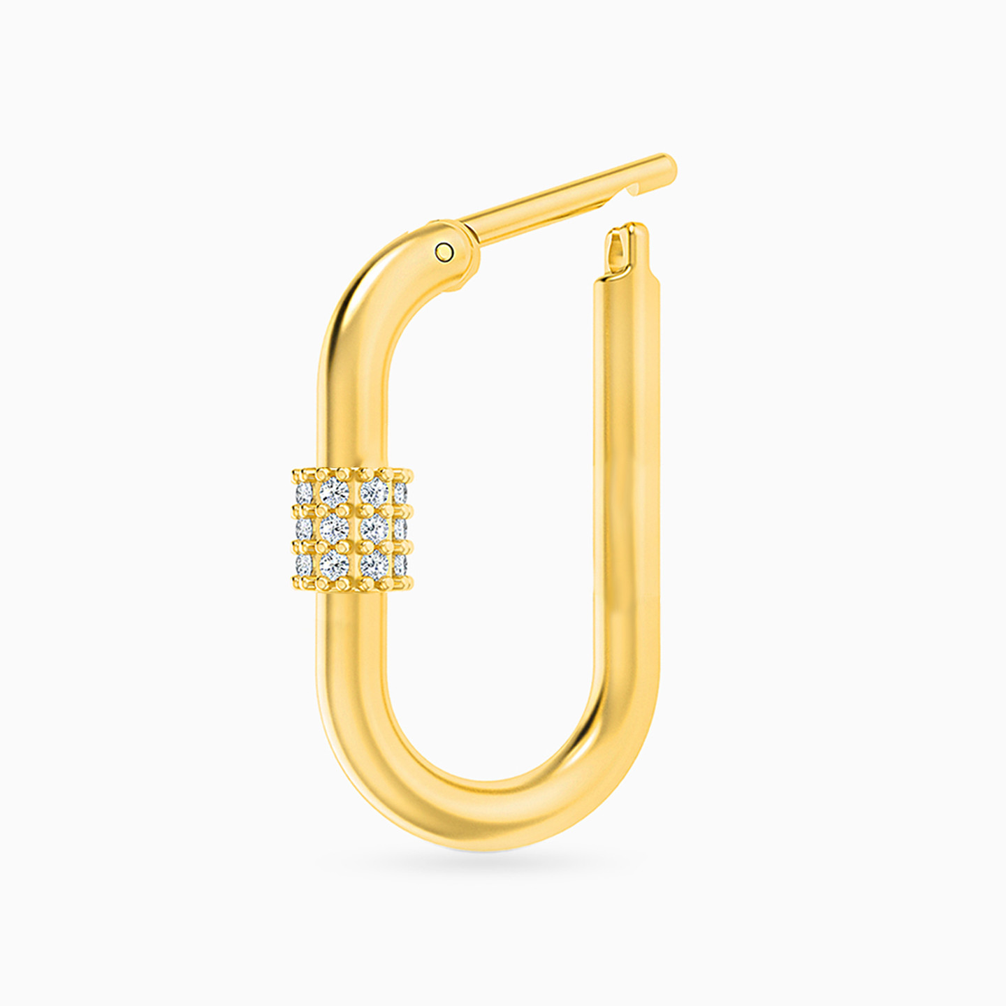 Rectangle Diamonds Hoop Earrings in 18K Gold - 3 Rectangle Diamonds Hoop Earrings in 18K Gold - 3