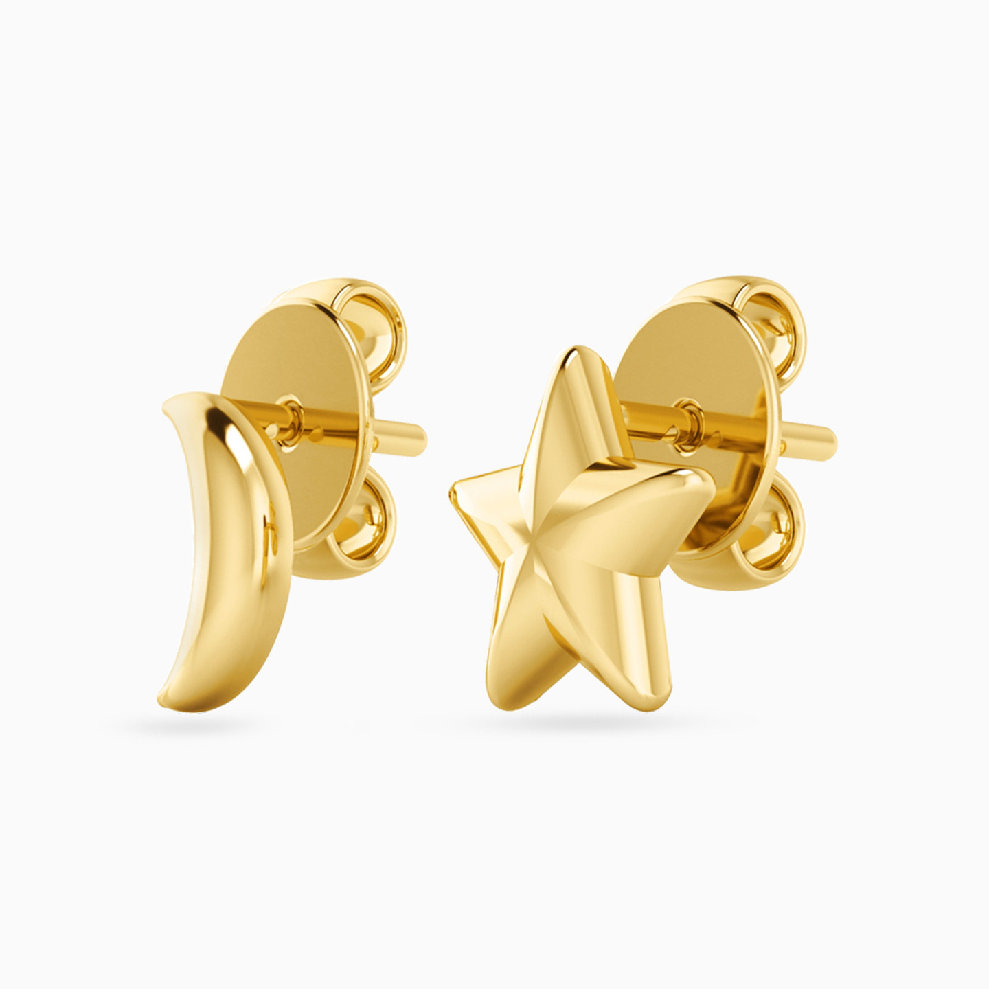 18K Gold Stud Earrings - 2