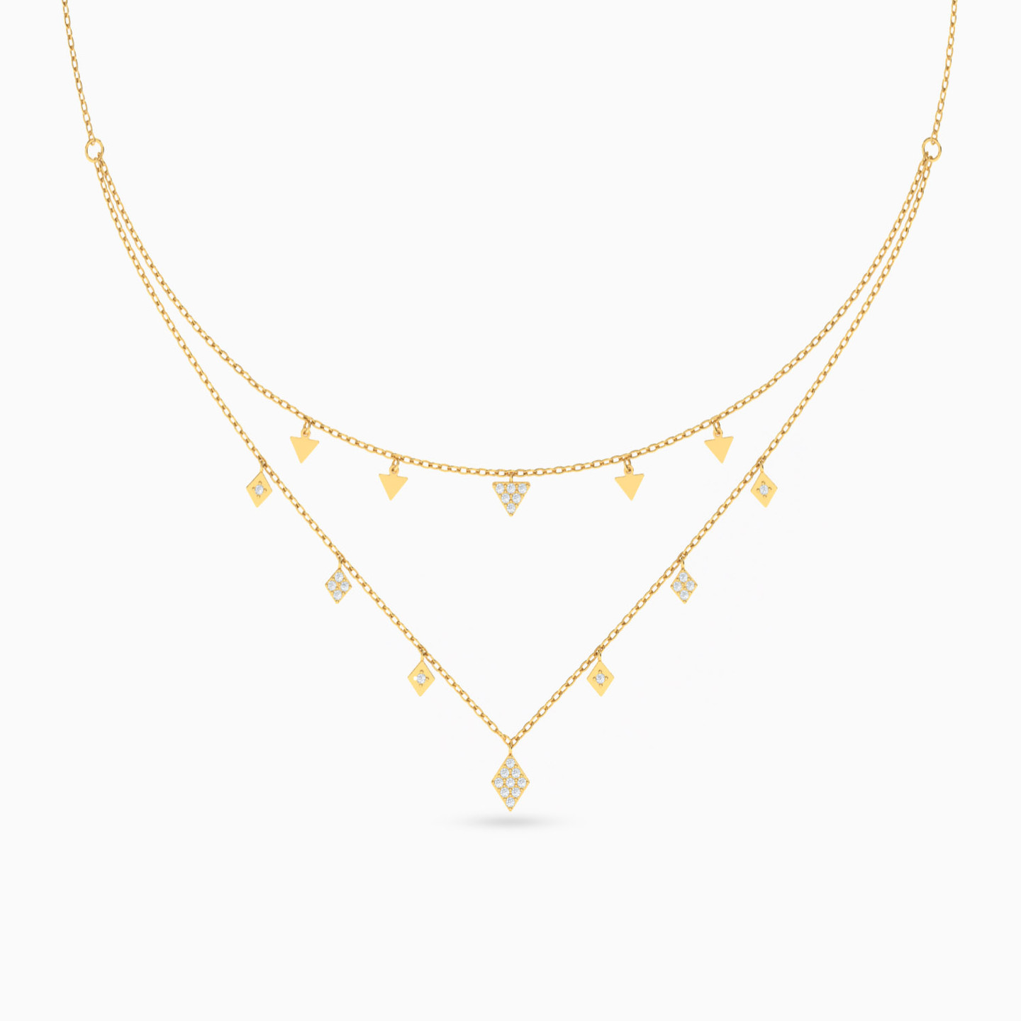 Square Cubic Zirconia Full Set in 18K Gold (4 Pieces) - 2