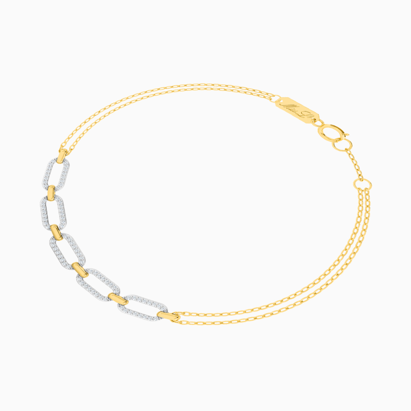 18K Gold Diamond Chain Bracelet - 2