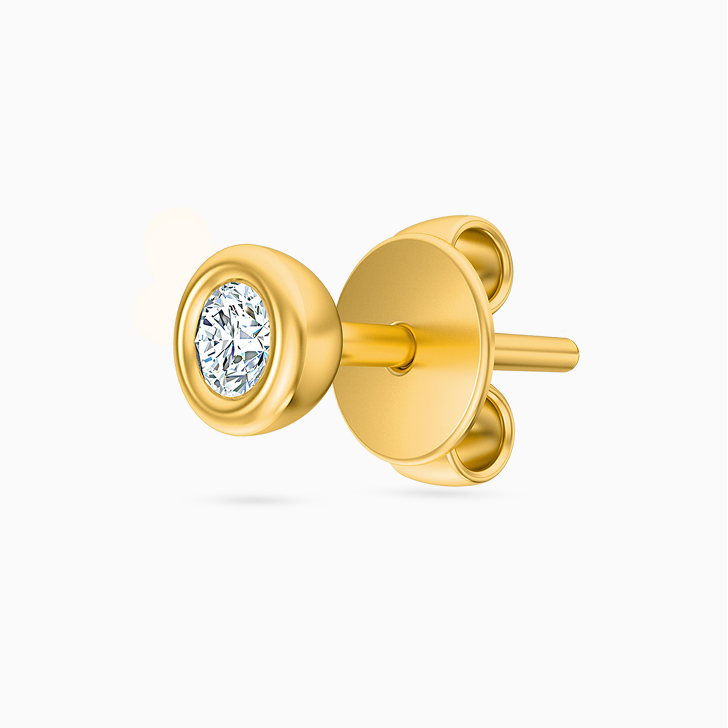 18K Gold Diamond Stud Earrings - 3