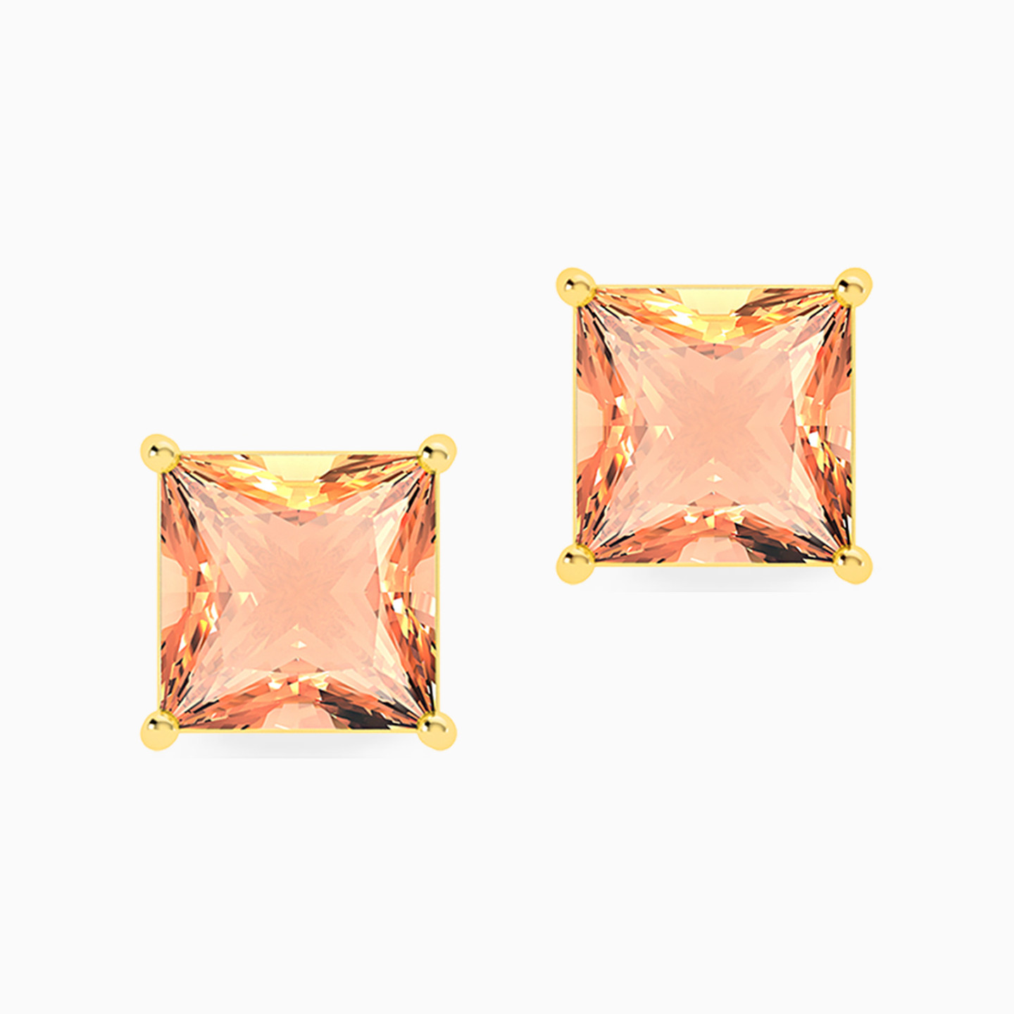 أقراط صغيرة ذهب مربع عيار 18 قيراط مزينة بالأحجار الملونة أقراط صغيرة ذهب مربع عيار 18 قيراط مزينة بالأحجار الملونة