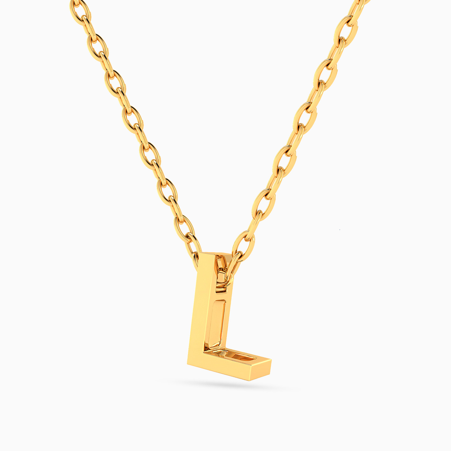 Letter L Necklace In 18K Gold - 2 Letter L Necklace In 18K Gold - 2