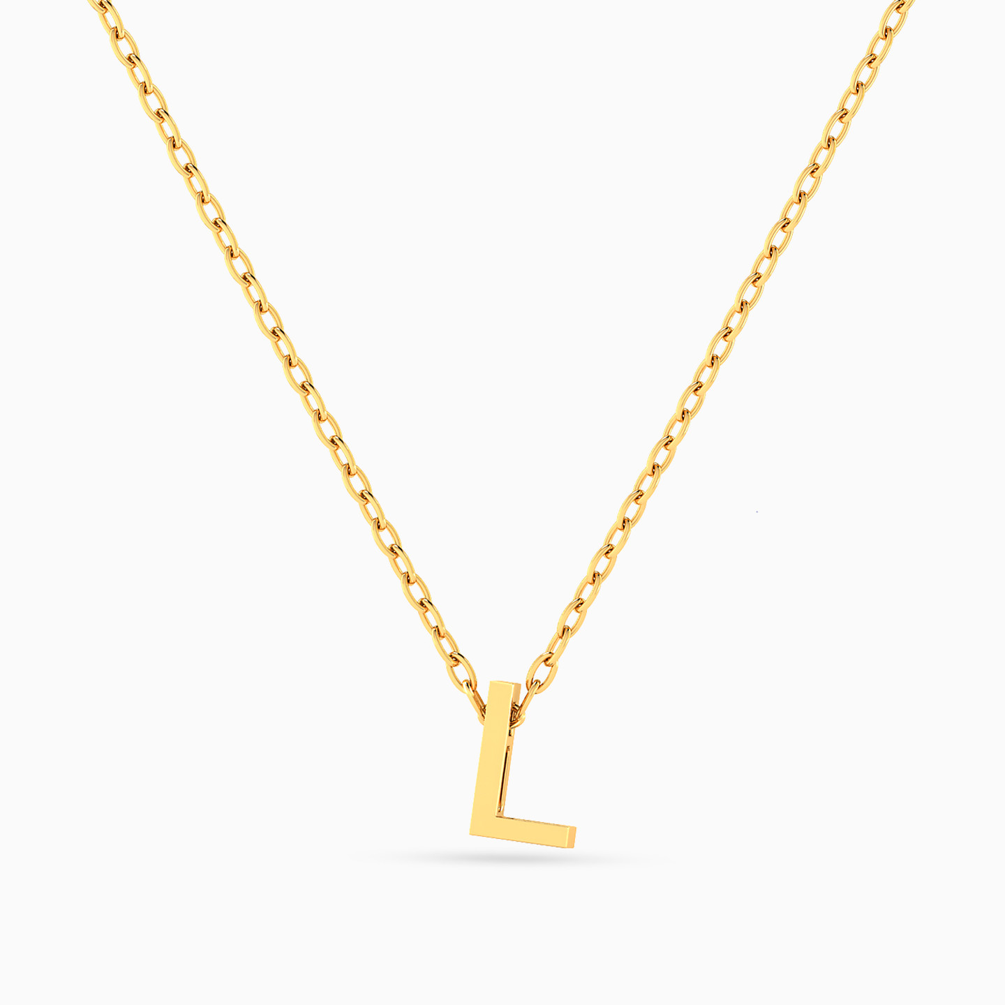 Letter L Necklace In 18K Gold - 3 Letter L Necklace In 18K Gold - 3