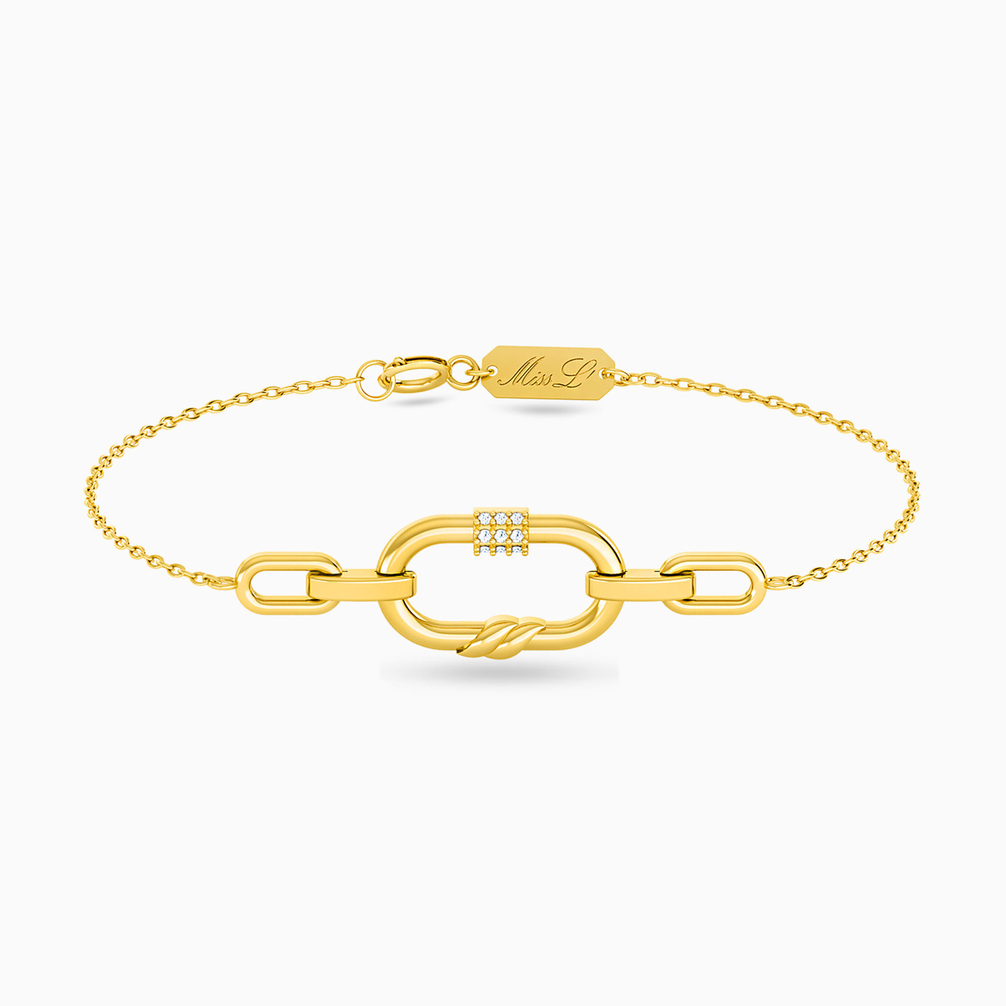 18K Gold Diamond Chain Bracelet