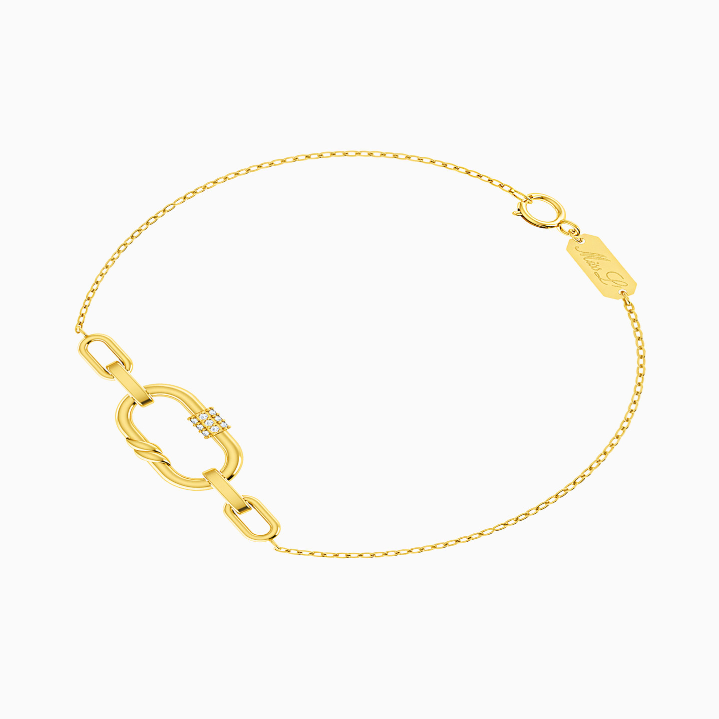 18K Gold Diamond Chain Bracelet - 2