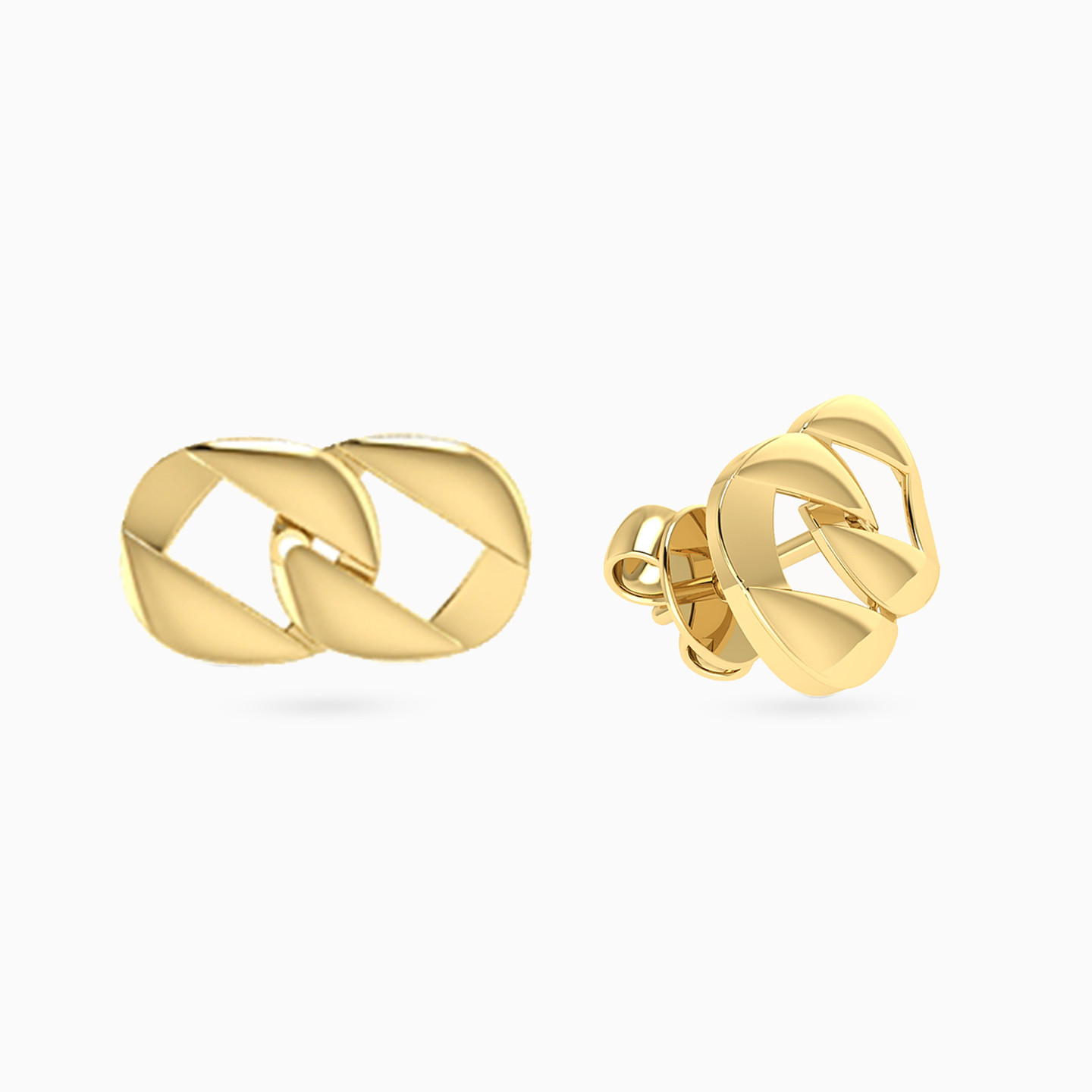 18K Gold Stud Earrings - 2