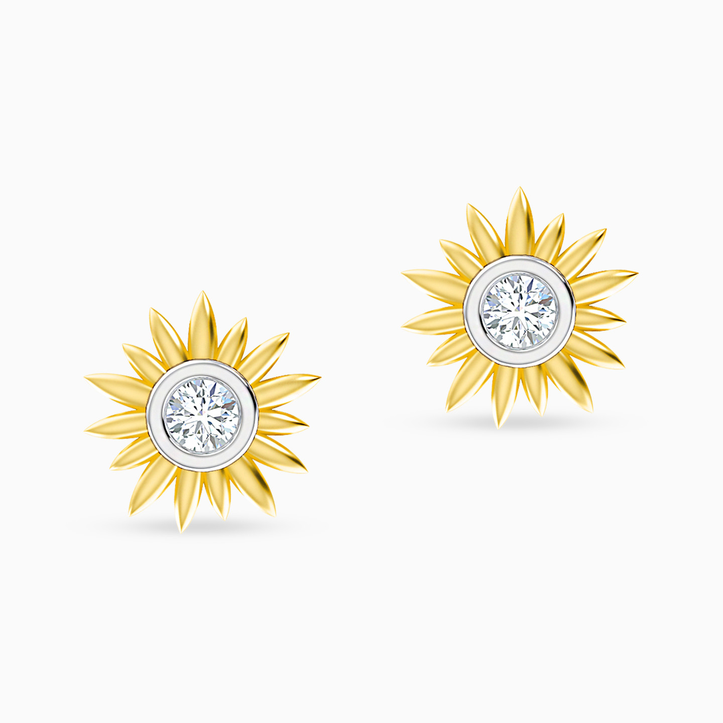 18K Gold Diamond Stud Earrings