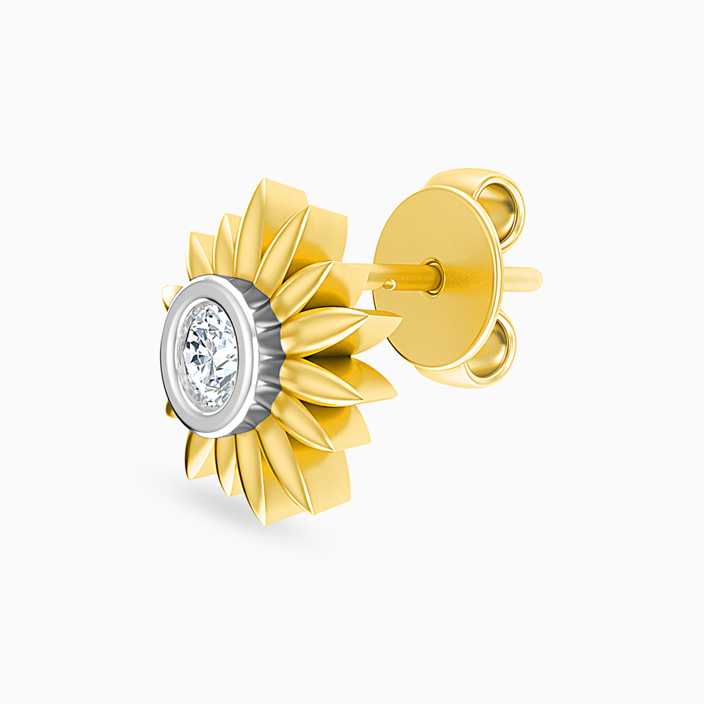 18K Gold Diamond Stud Earrings - 3