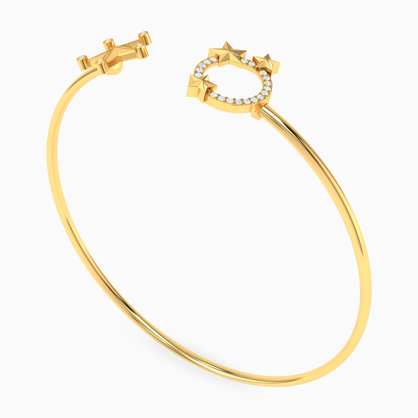 18K Gold Diamond Cuff Bracelet - 3