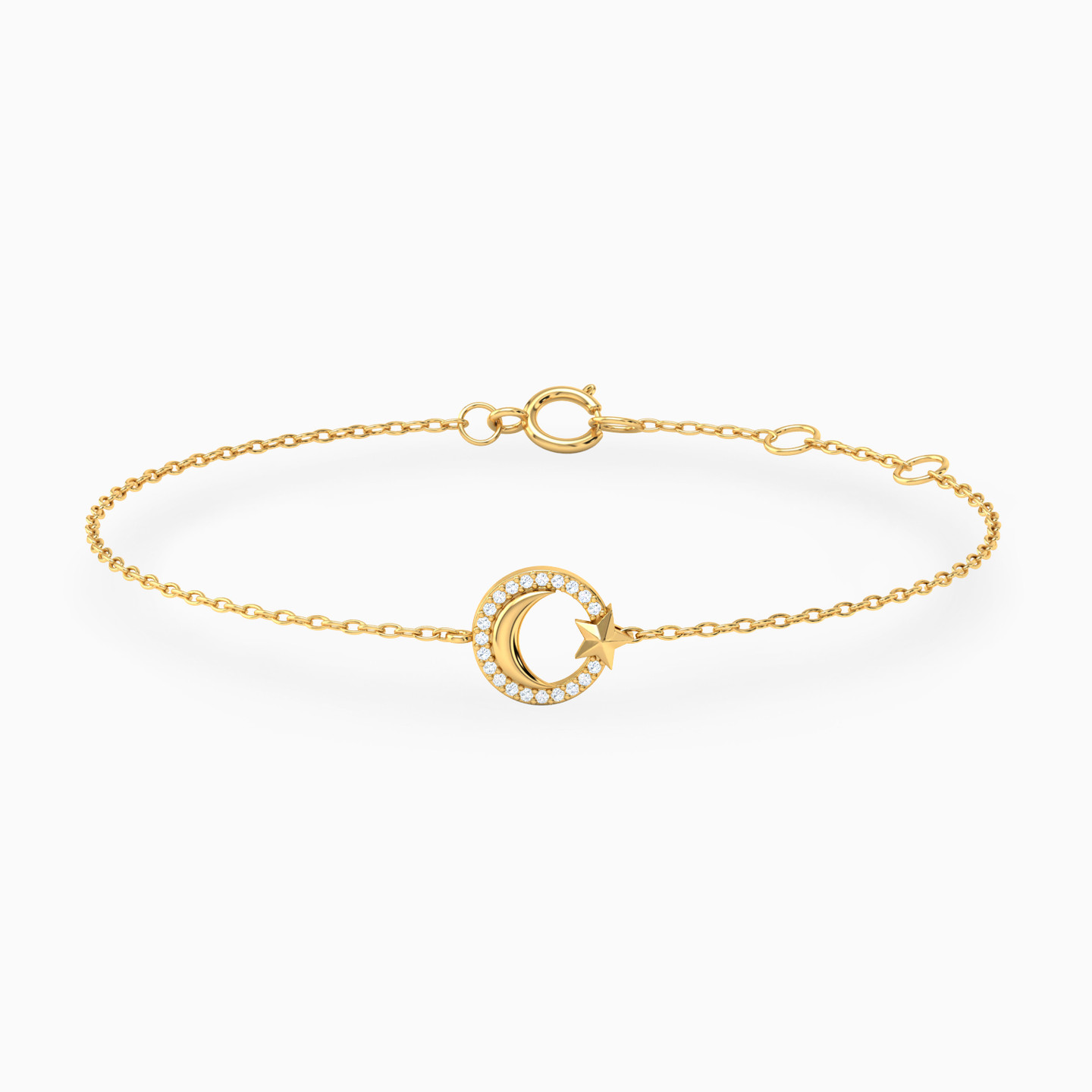 18K Gold Diamond Chain Bracelet