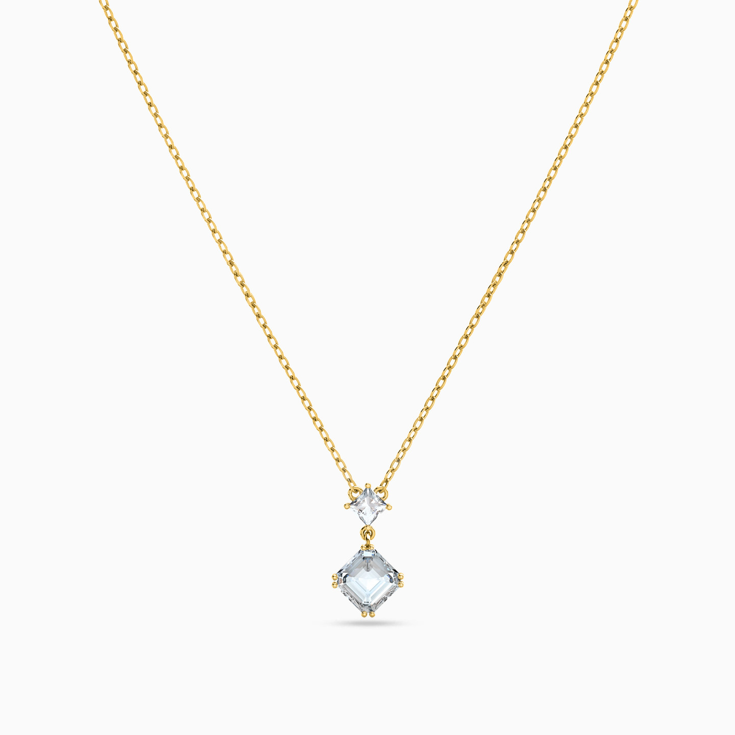 Square Cubic Zirconia Necklace in 14K Gold - 3 Square Cubic Zirconia Necklace in 14K Gold - 3