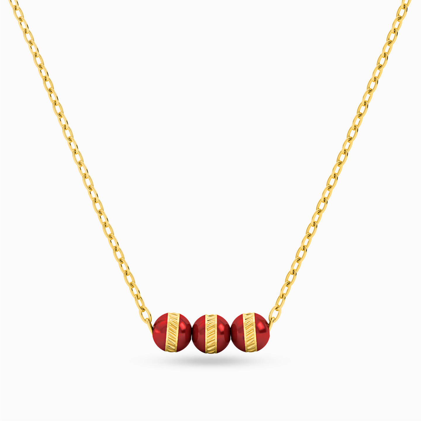 Red Stone Chain Necklace in 18K Gold Red Stone Chain Necklace in 18K Gold