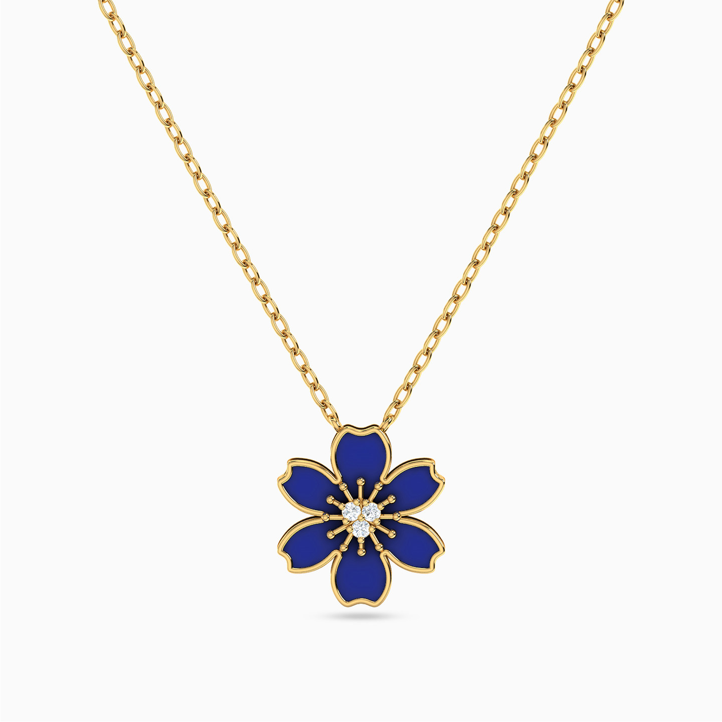 Flower Blue Stone Necklace in 18K Gold Flower Blue Stone Necklace in 18K Gold