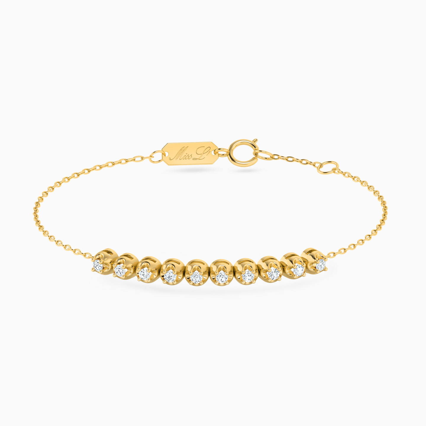 18K Gold Diamond Chain Bracelet