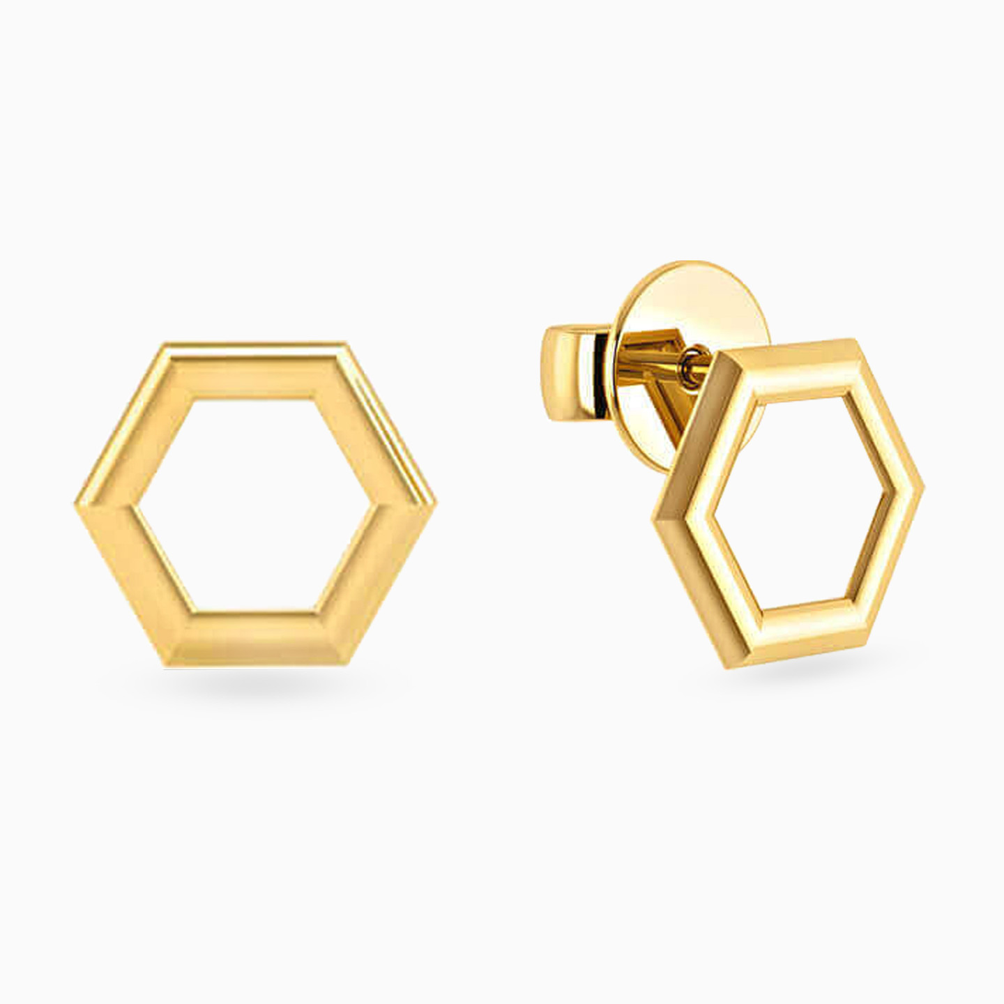 18K Gold Stud Earrings - 2