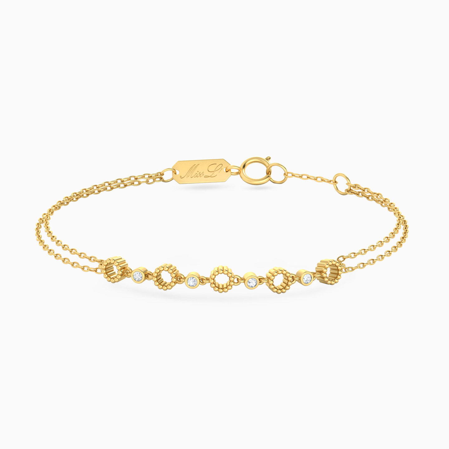 18K Gold Diamond Chain Bracelet