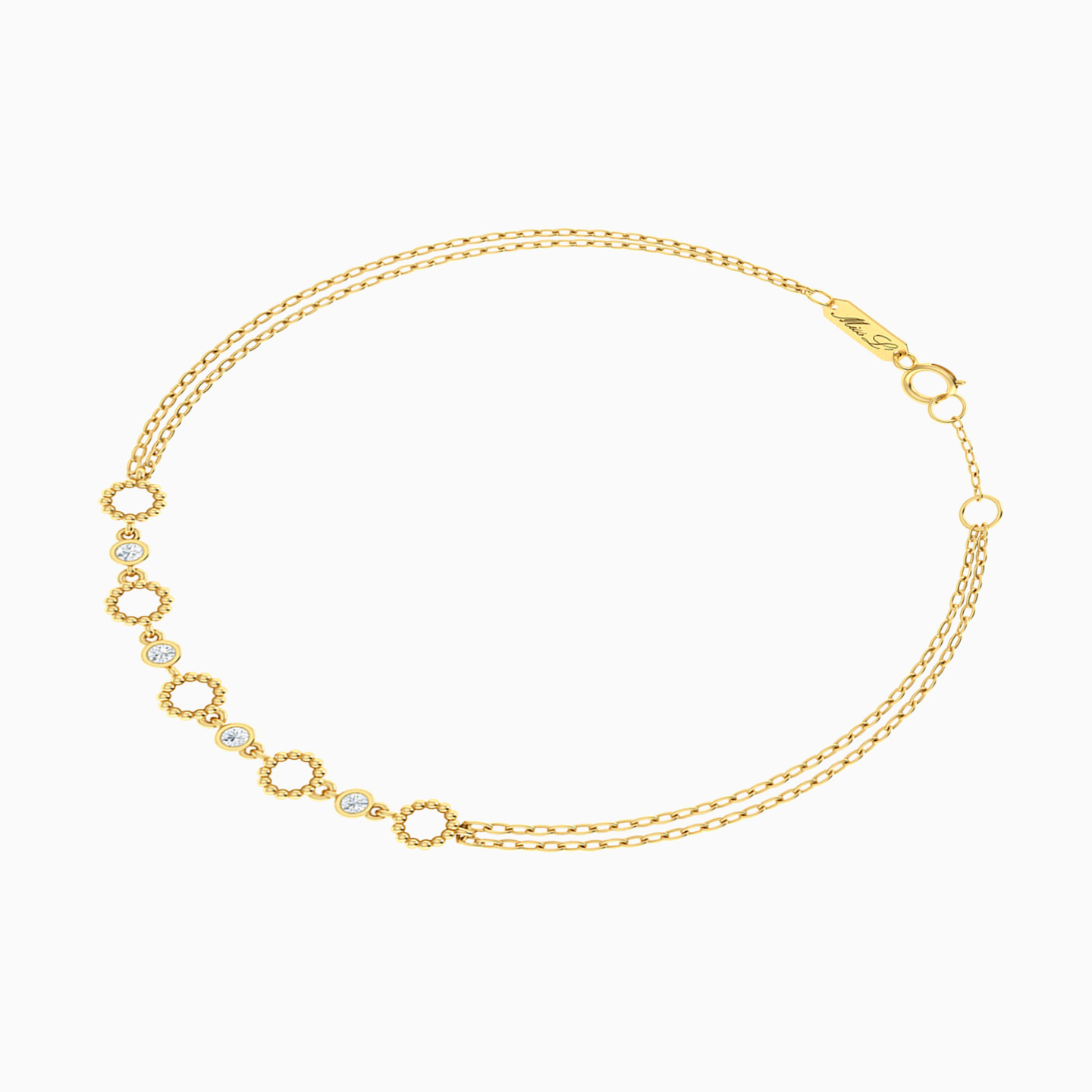 18K Gold Diamond Chain Bracelet - 2