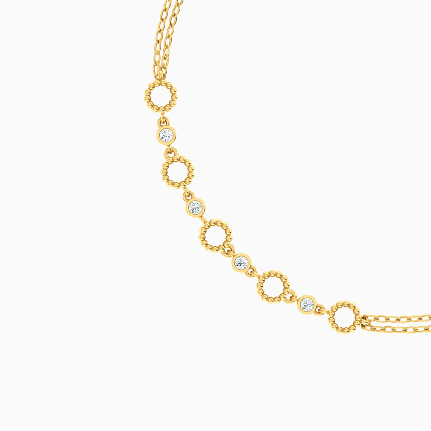 18K Gold Diamond Chain Bracelet - 3