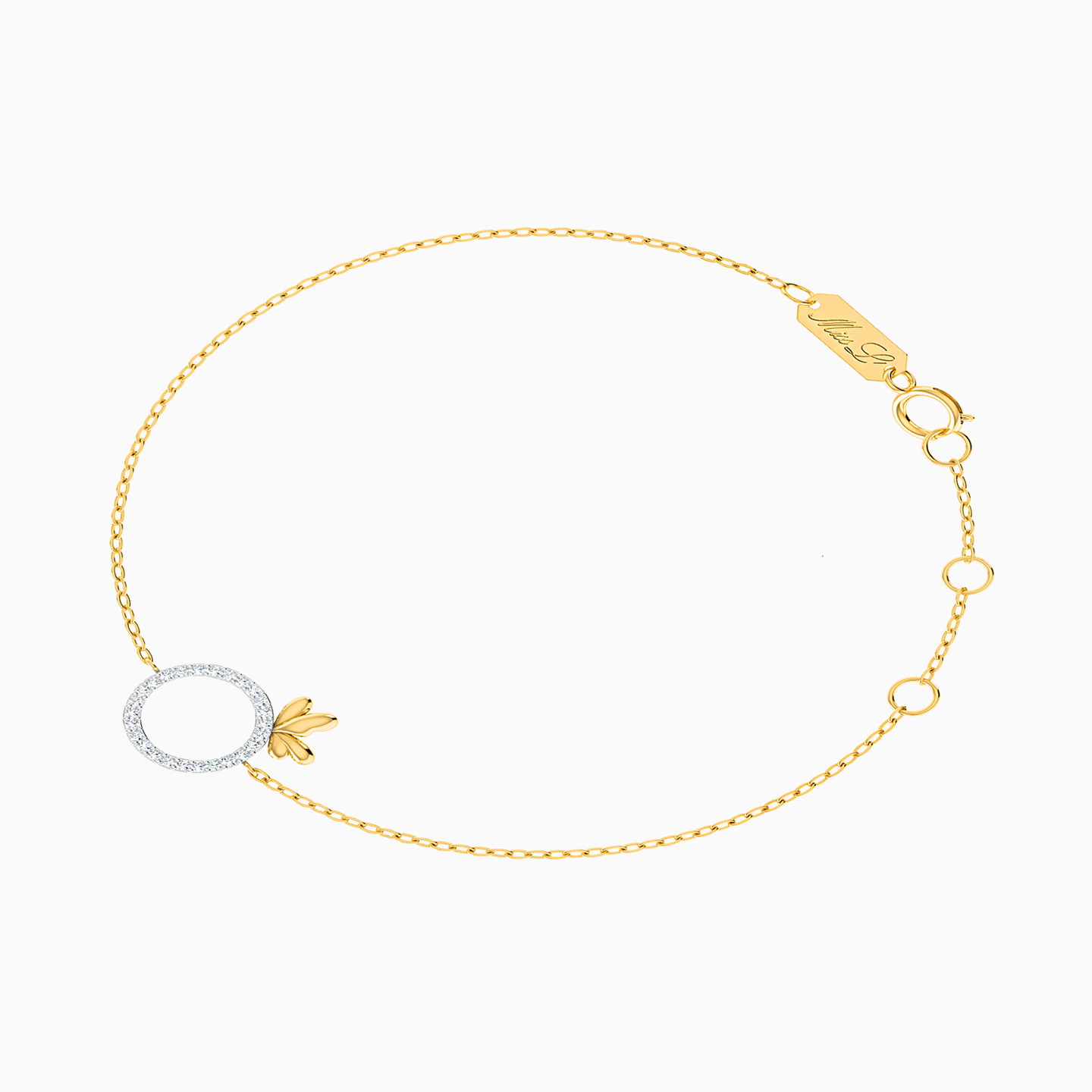 Circle Diamonds Chain Bracelet in 18K Gold - 2 Circle Diamonds Chain Bracelet in 18K Gold - 2