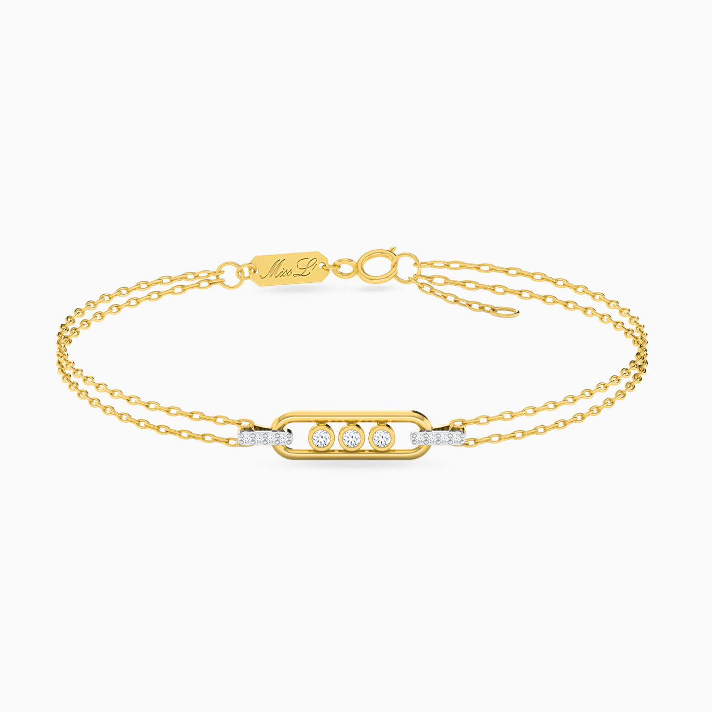 18K Gold Diamond Chain Bracelet