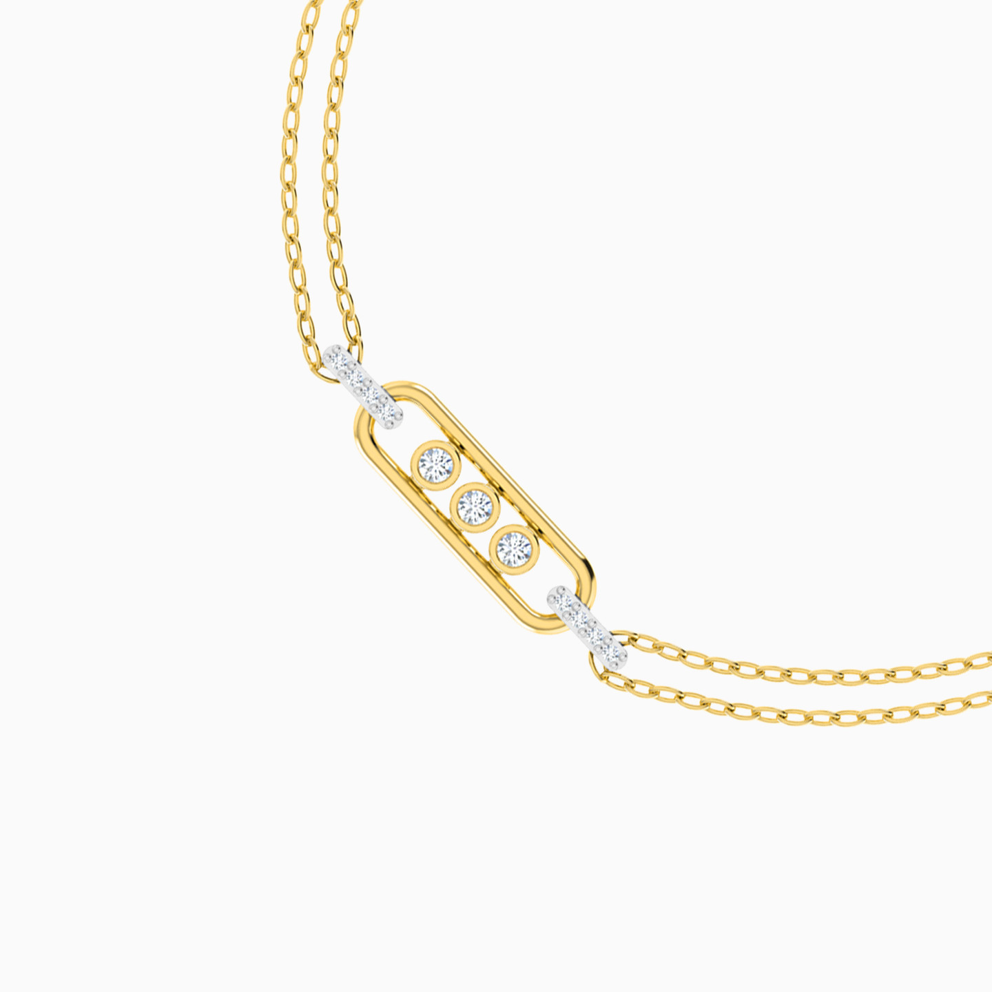 18K Gold Diamond Chain Bracelet - 3