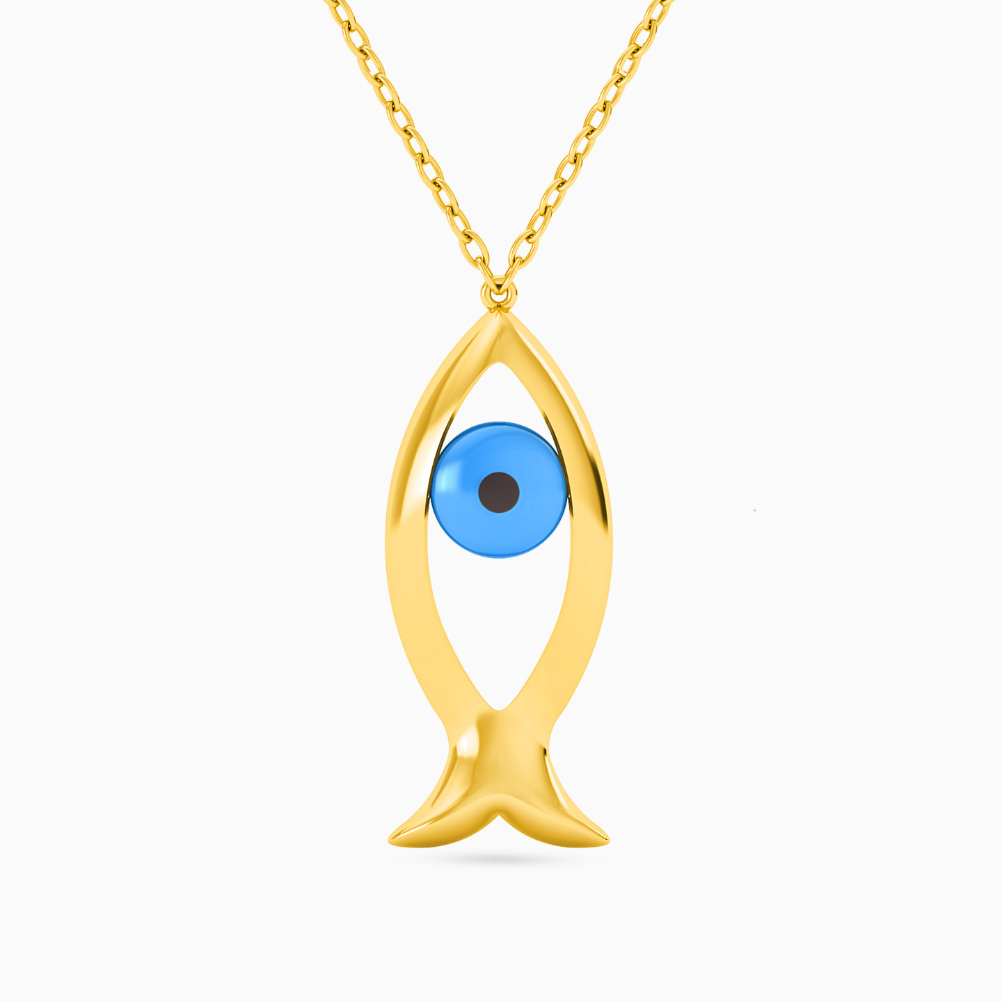 Evil Eye Colored Stones Necklace in 18K Gold Evil Eye Colored Stones Necklace in 18K Gold