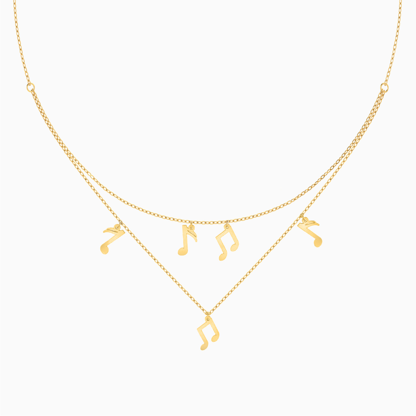 سلسلة طبقات ذهب نوتة موسيقية عيار 18 قيراط - 2 سلسلة طبقات ذهب نوتة موسيقية عيار 18 قيراط - 2