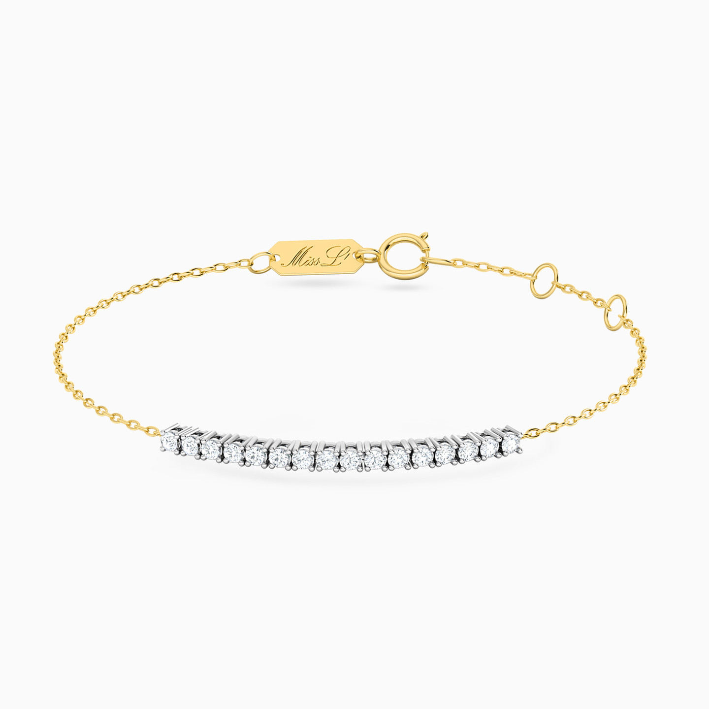 18K Gold Diamond Chain Bracelet