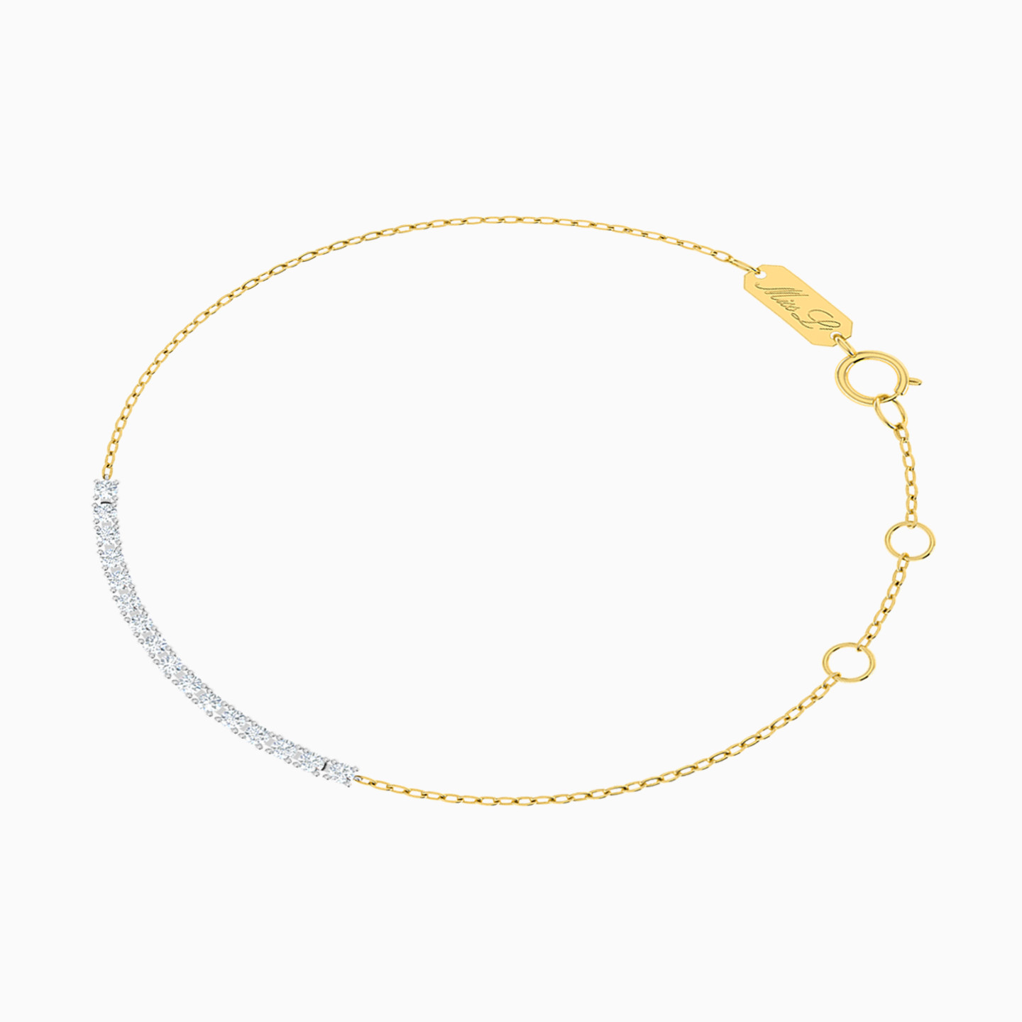 18K Gold Diamond Chain Bracelet - 2