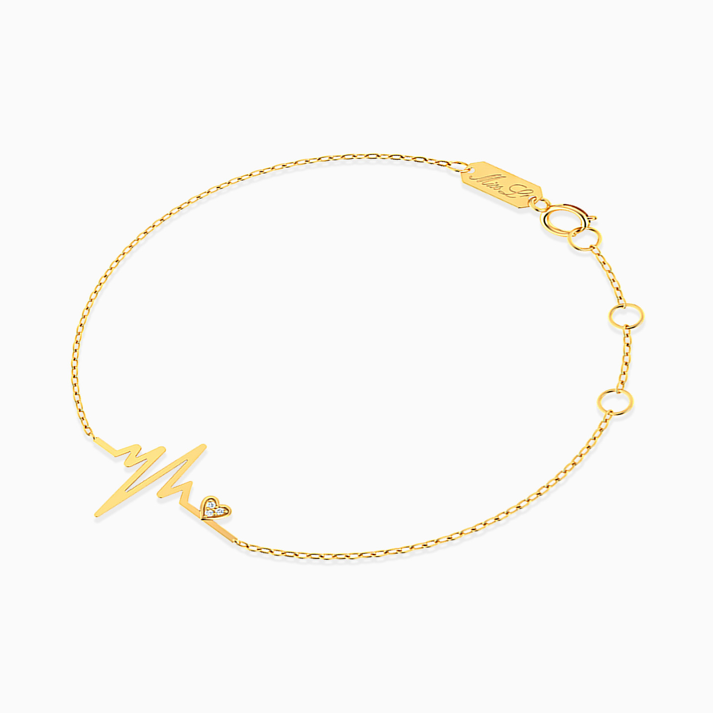 18K Gold Diamond Chain Bracelet - 2