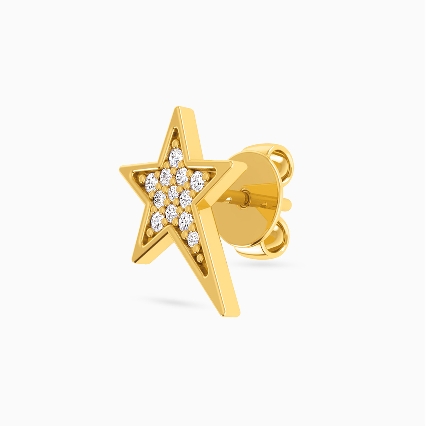Star Diamonds Stud Earrings in 18K Gold - 3 Star Diamonds Stud Earrings in 18K Gold - 3