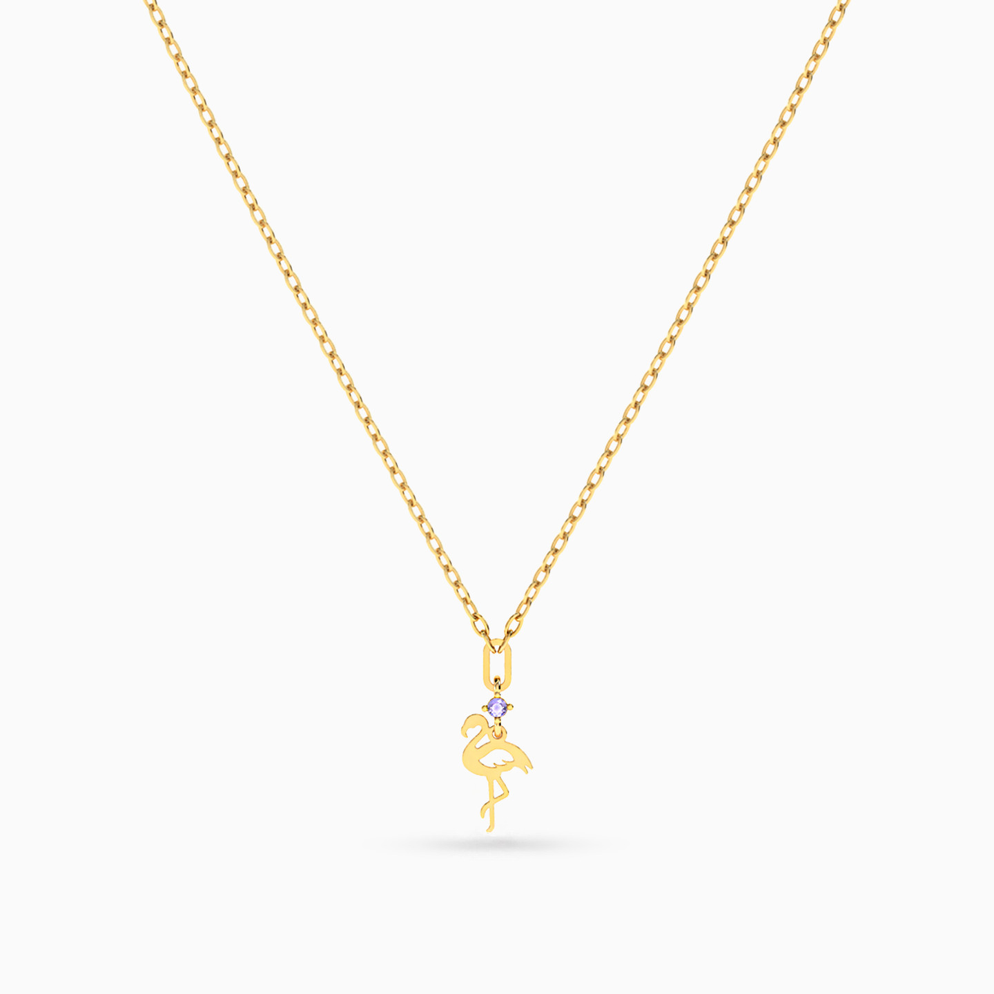 Flamingo Purple Stone Necklace in 18K Gold - 3