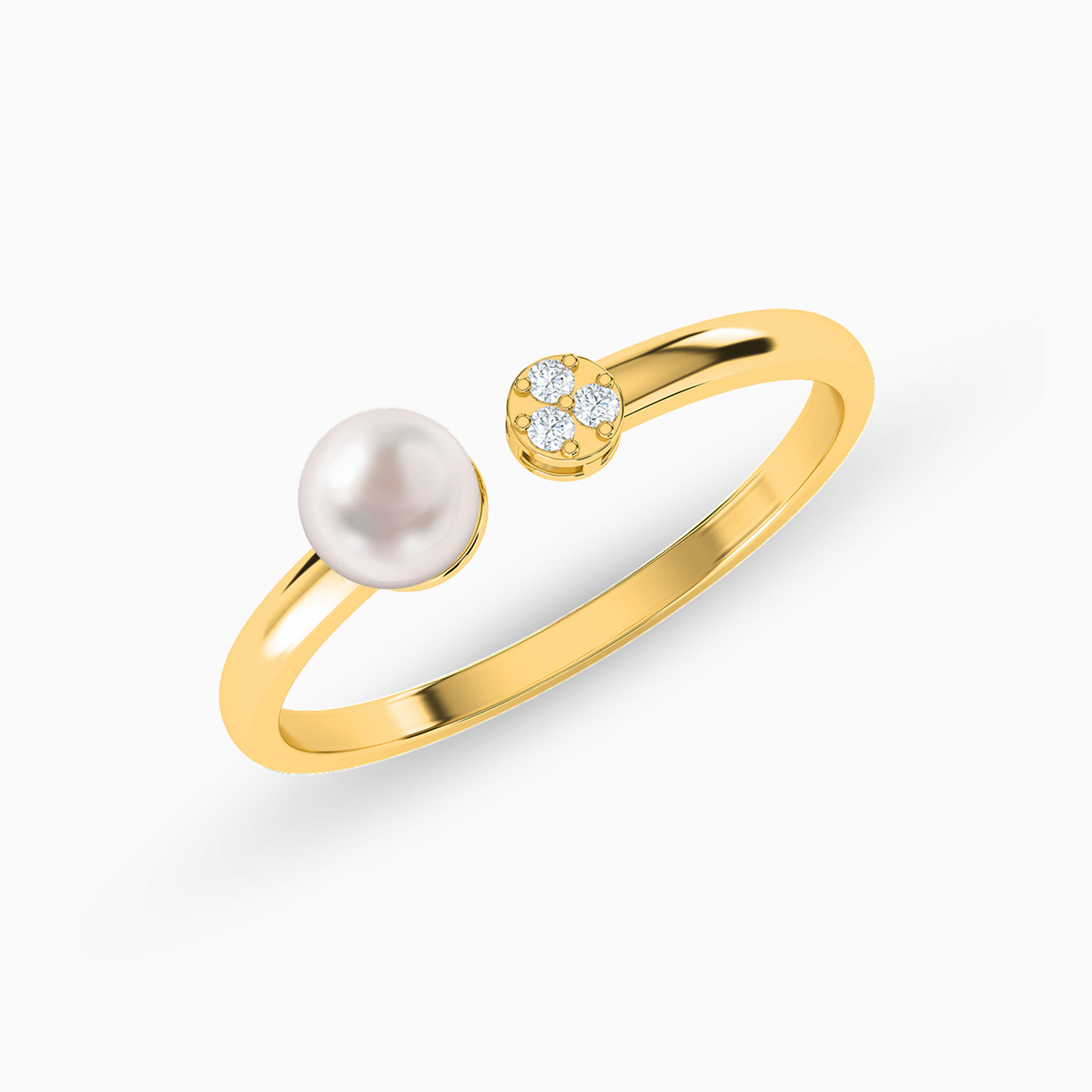 Round Pearls & Colored Stones Full Set in 18K Gold (4 Pieces) - 4 Round Pearls & Colored Stones Full Set in 18K Gold (4 Pieces) - 4