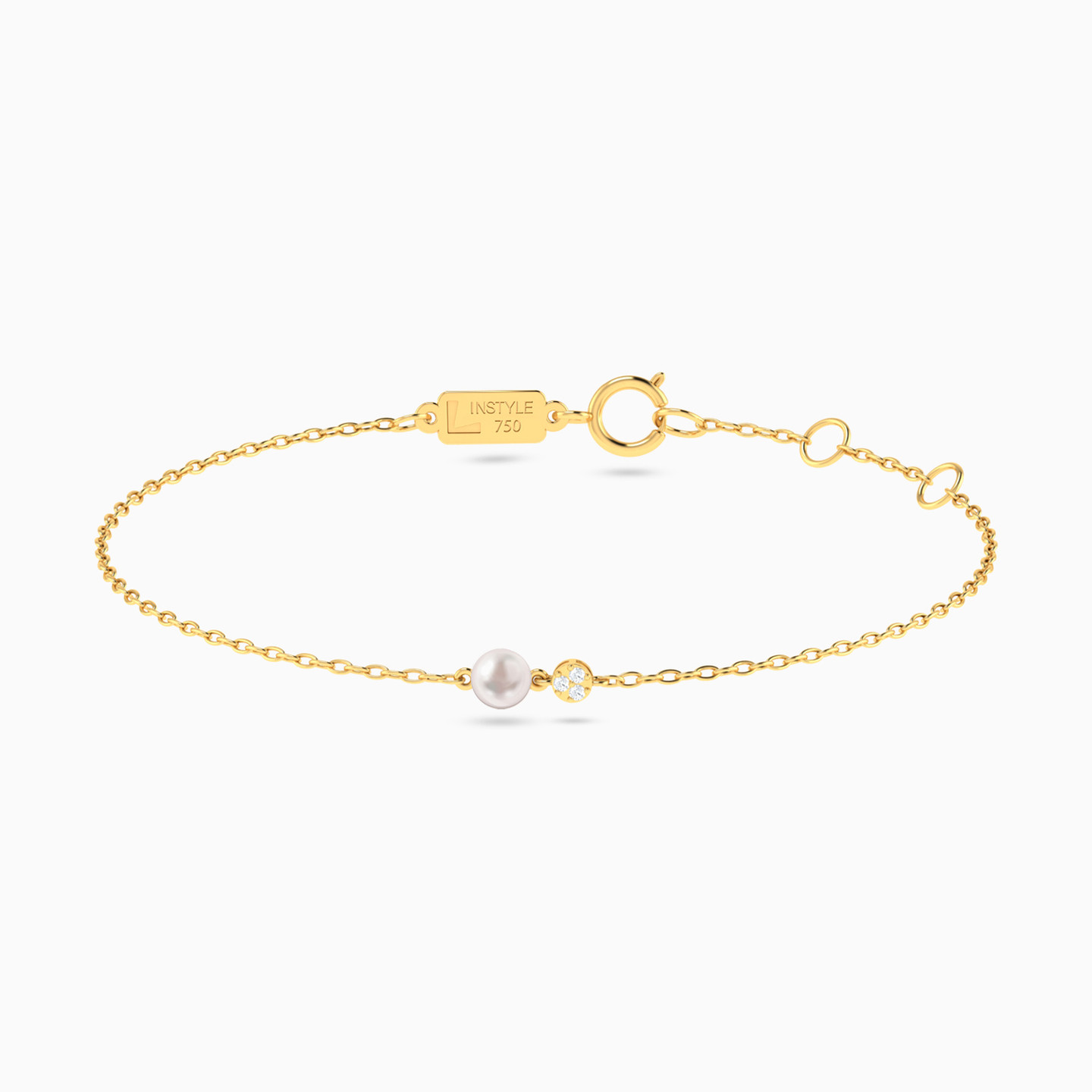 Round Pearls & Colored Stones Full Set in 18K Gold (4 Pieces) - 3 Round Pearls & Colored Stones Full Set in 18K Gold (4 Pieces) - 3
