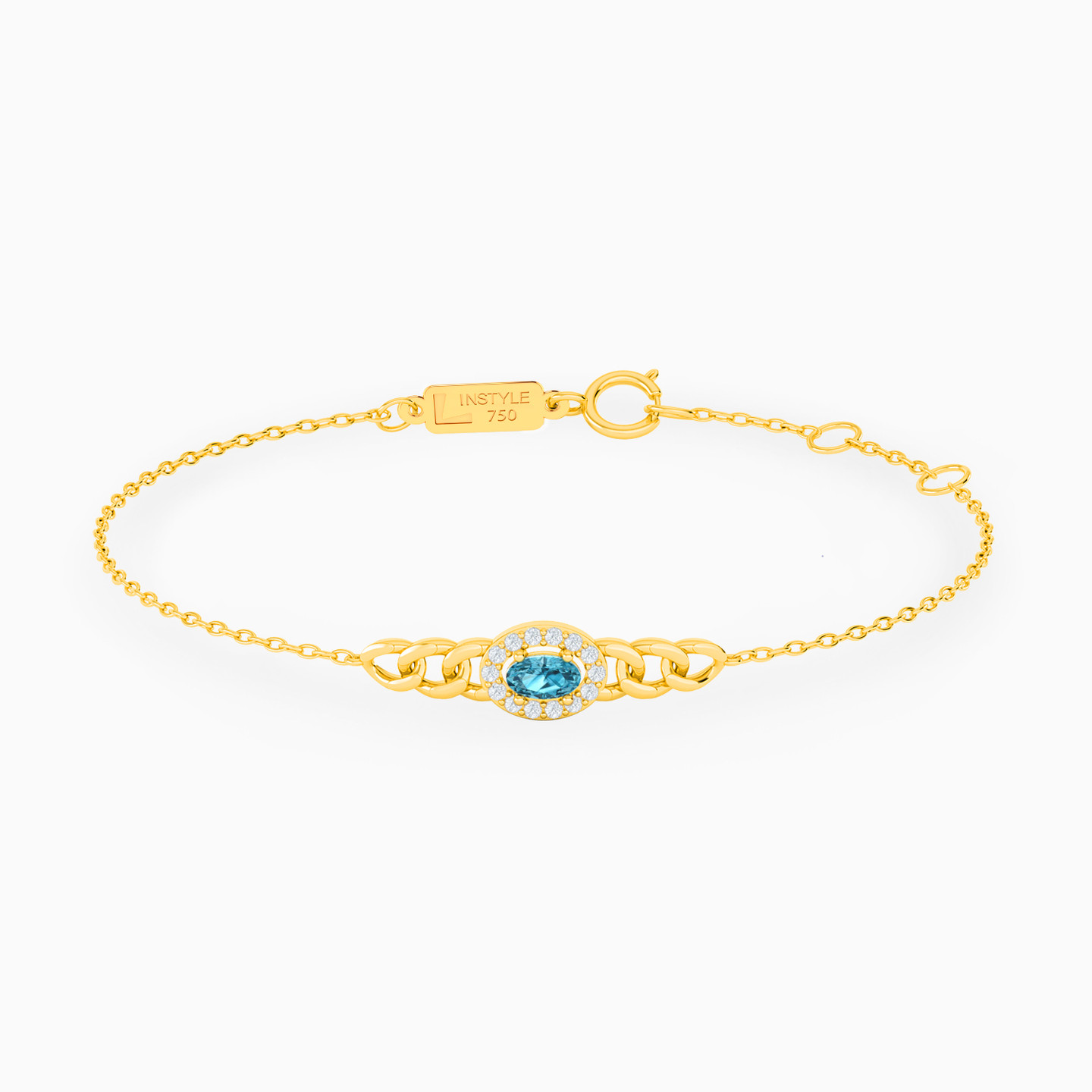 Oval Colored Stones Full Set in 18K Gold (4 Pieces) - 3