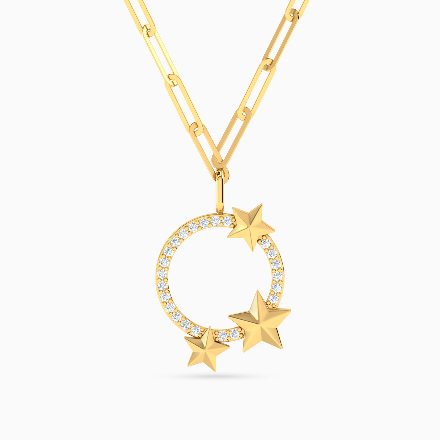 18K Gold Diamond Pendant Necklace