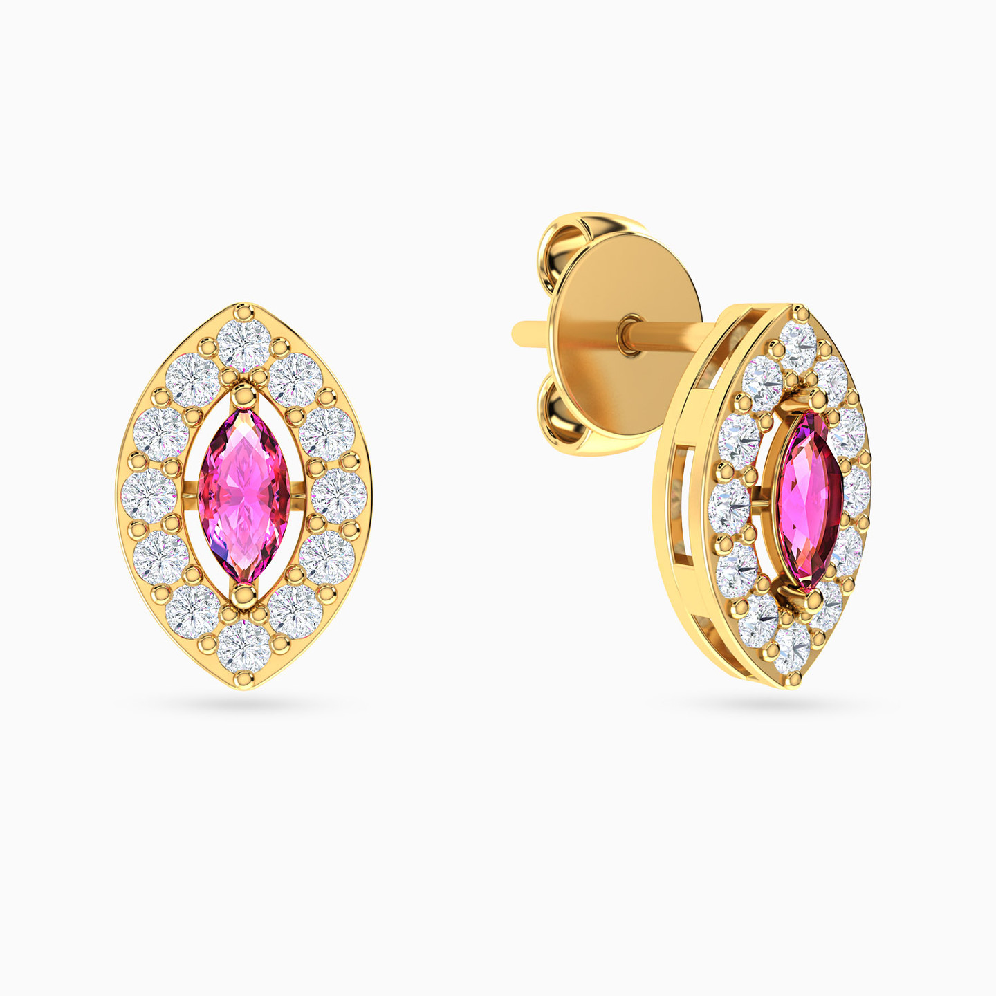 Marquise Colored Stones Full Set in 18K Gold - 4 Pieces - 5