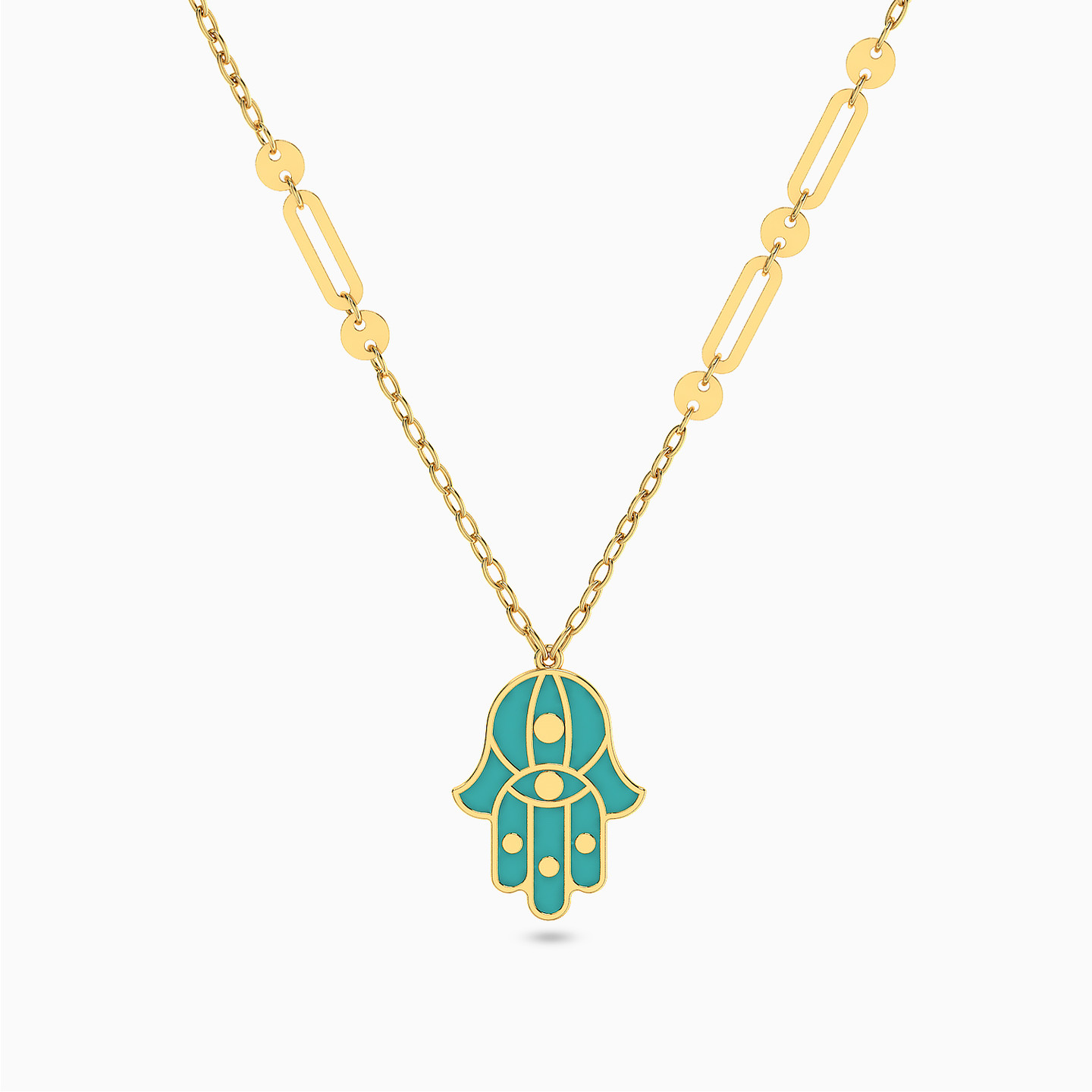 Hamsa Green Stones Necklace in 18K Gold Hamsa Green Stones Necklace in 18K Gold