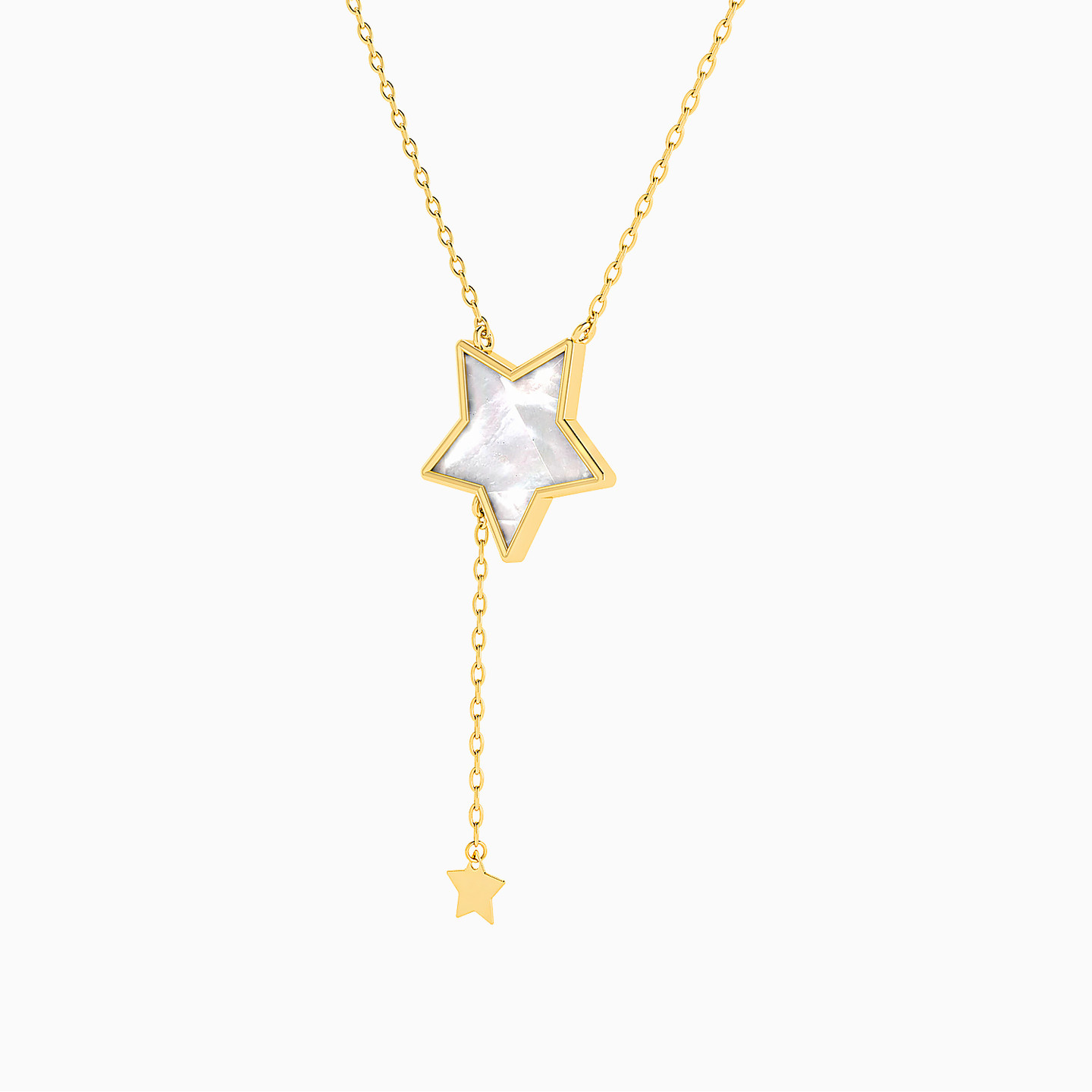 سلسلة ذهب نجمة عيار 18 قيراط مزينة باللؤلؤ - 2 سلسلة ذهب نجمة عيار 18 قيراط مزينة باللؤلؤ - 2