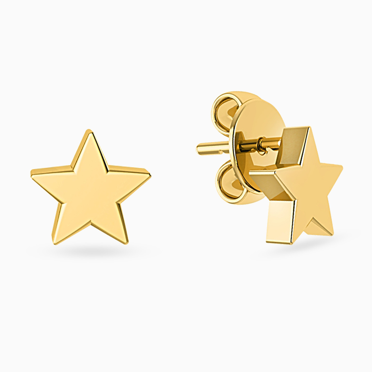 Star Stud Earrings in 18K Gold - 2 Star Stud Earrings in 18K Gold - 2
