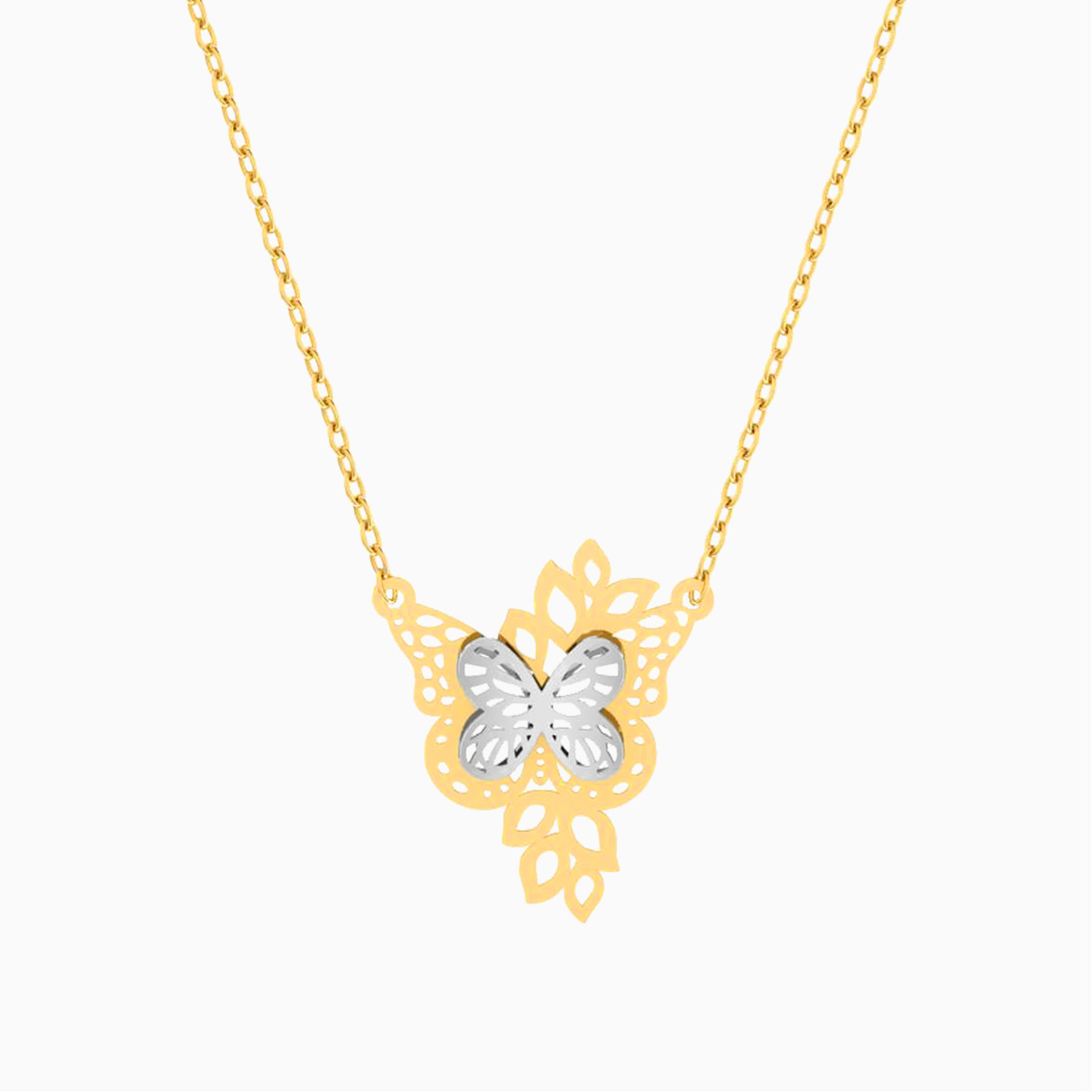 Butterfly Necklace In 18K Gold