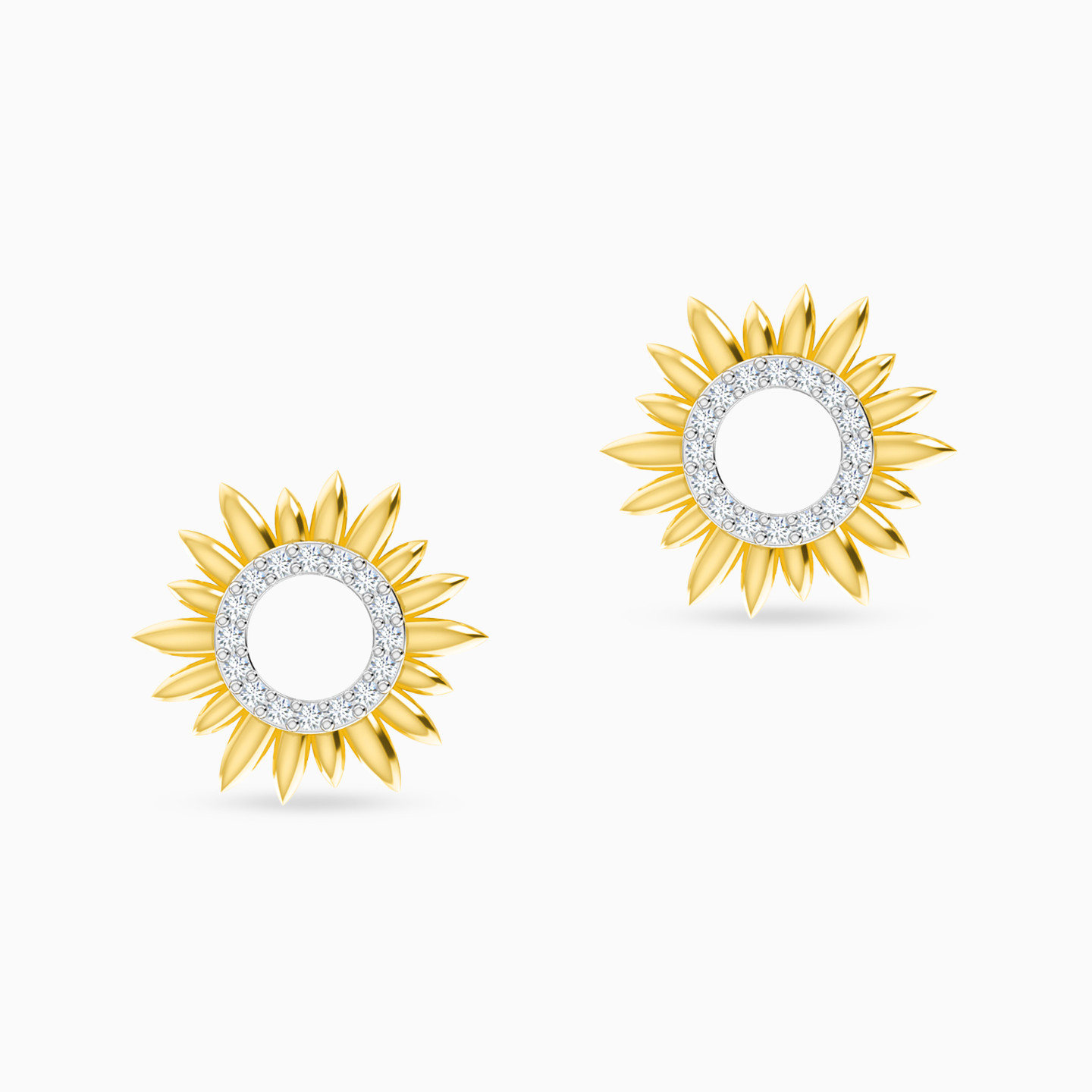 18K Gold Diamond Stud Earrings