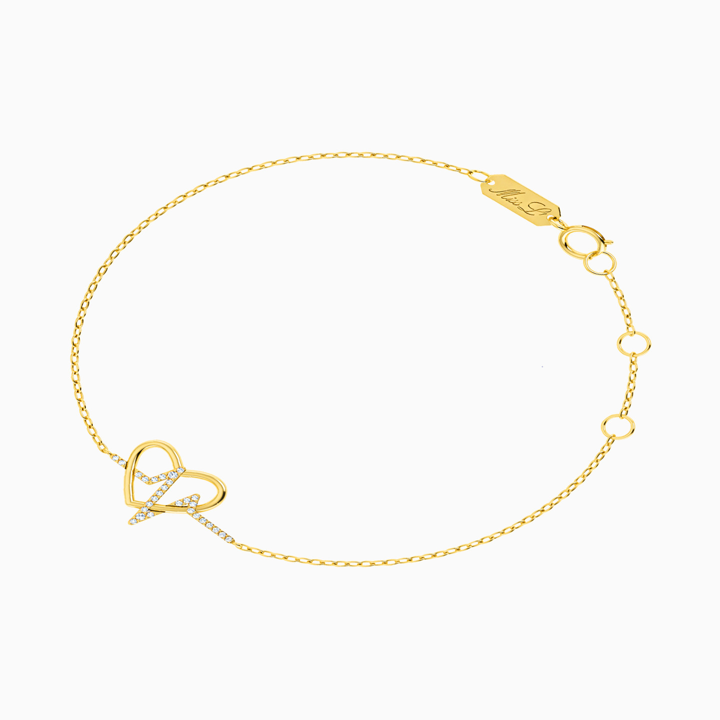 18K Gold Diamond Chain Bracelet - 2