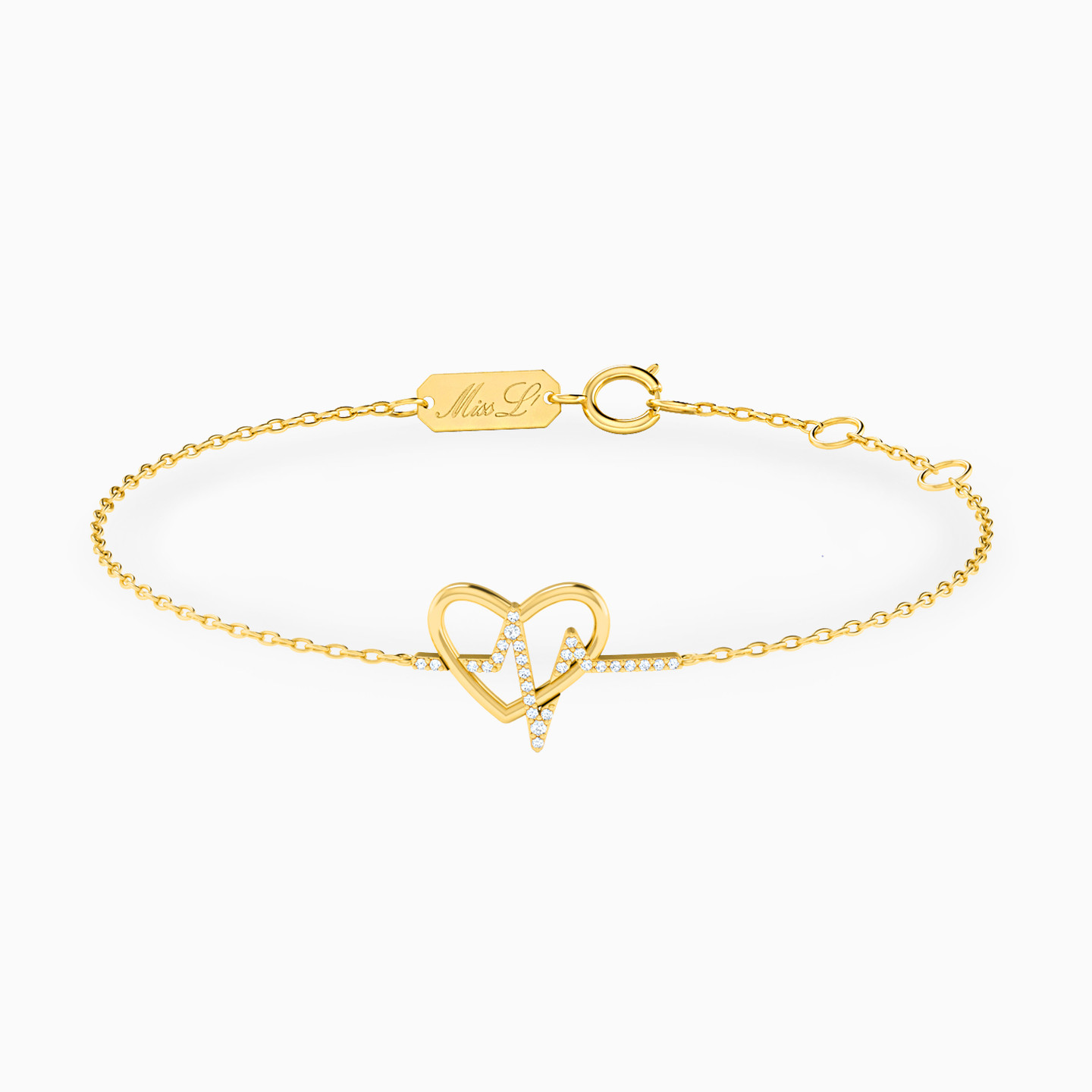 Heartbeat Diamonds Chain Bracelet in 18K Gold Heartbeat Diamonds Chain Bracelet in 18K Gold