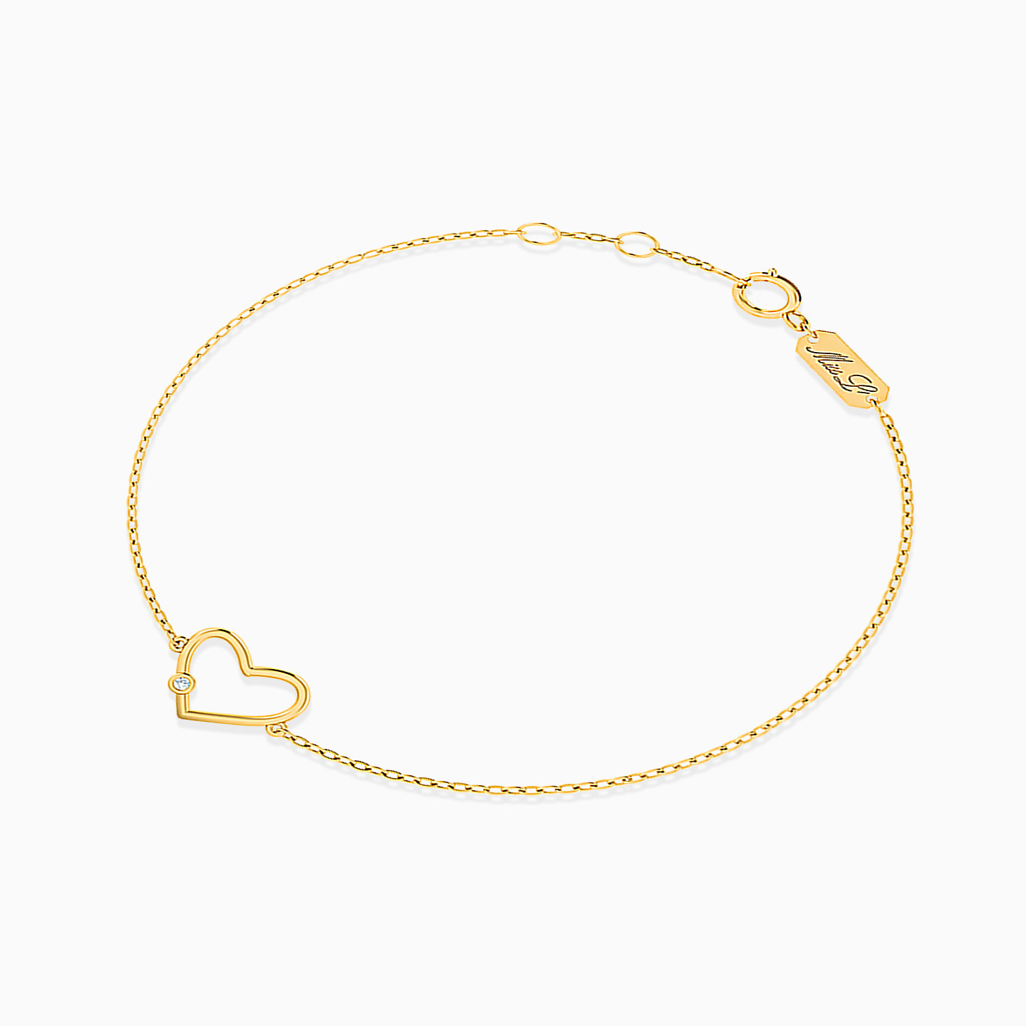 18K Gold Diamond Chain Bracelet - 2